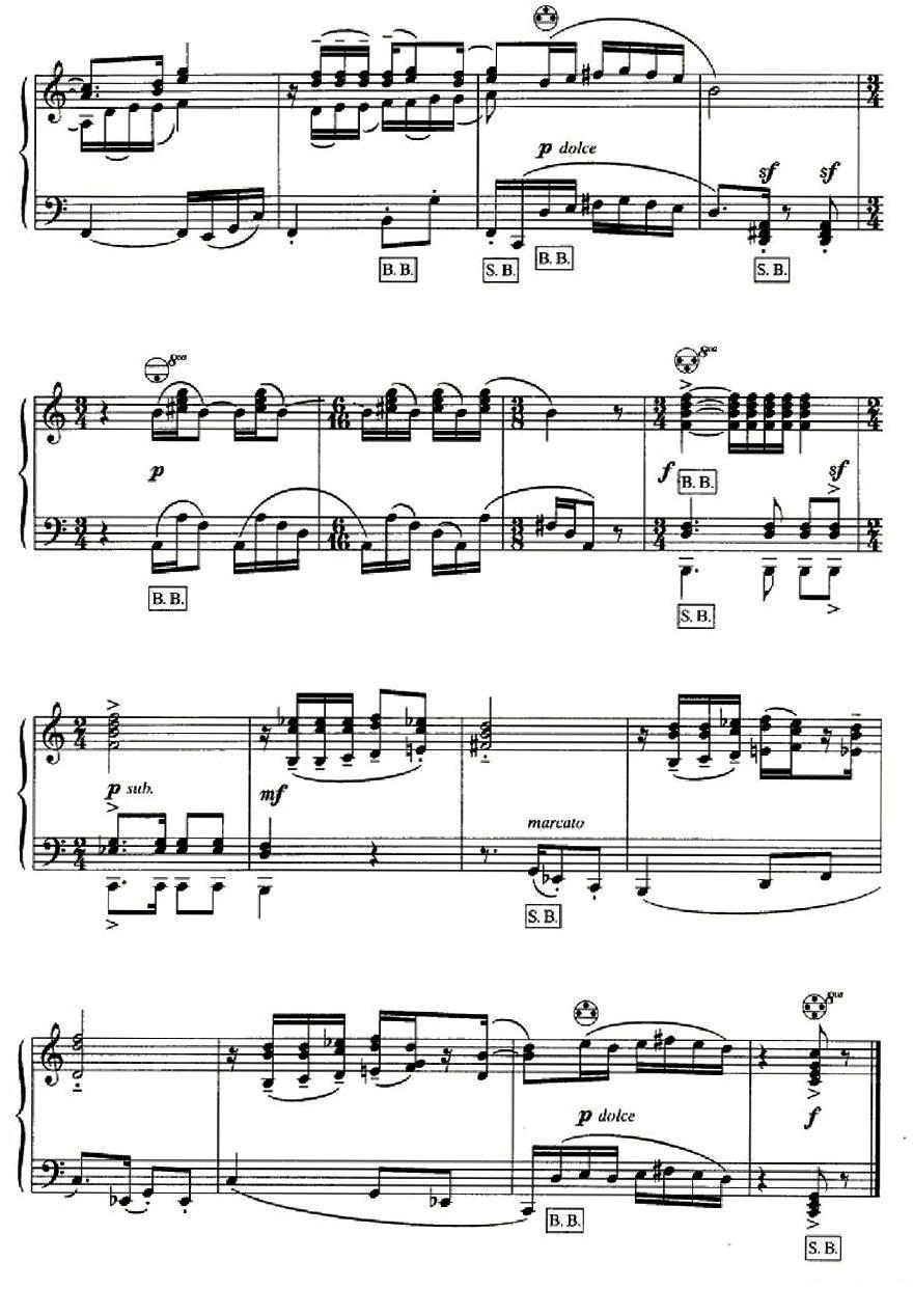 斯特拉文斯基 - 八首自由低音手风琴小品手风琴曲谱（图11）