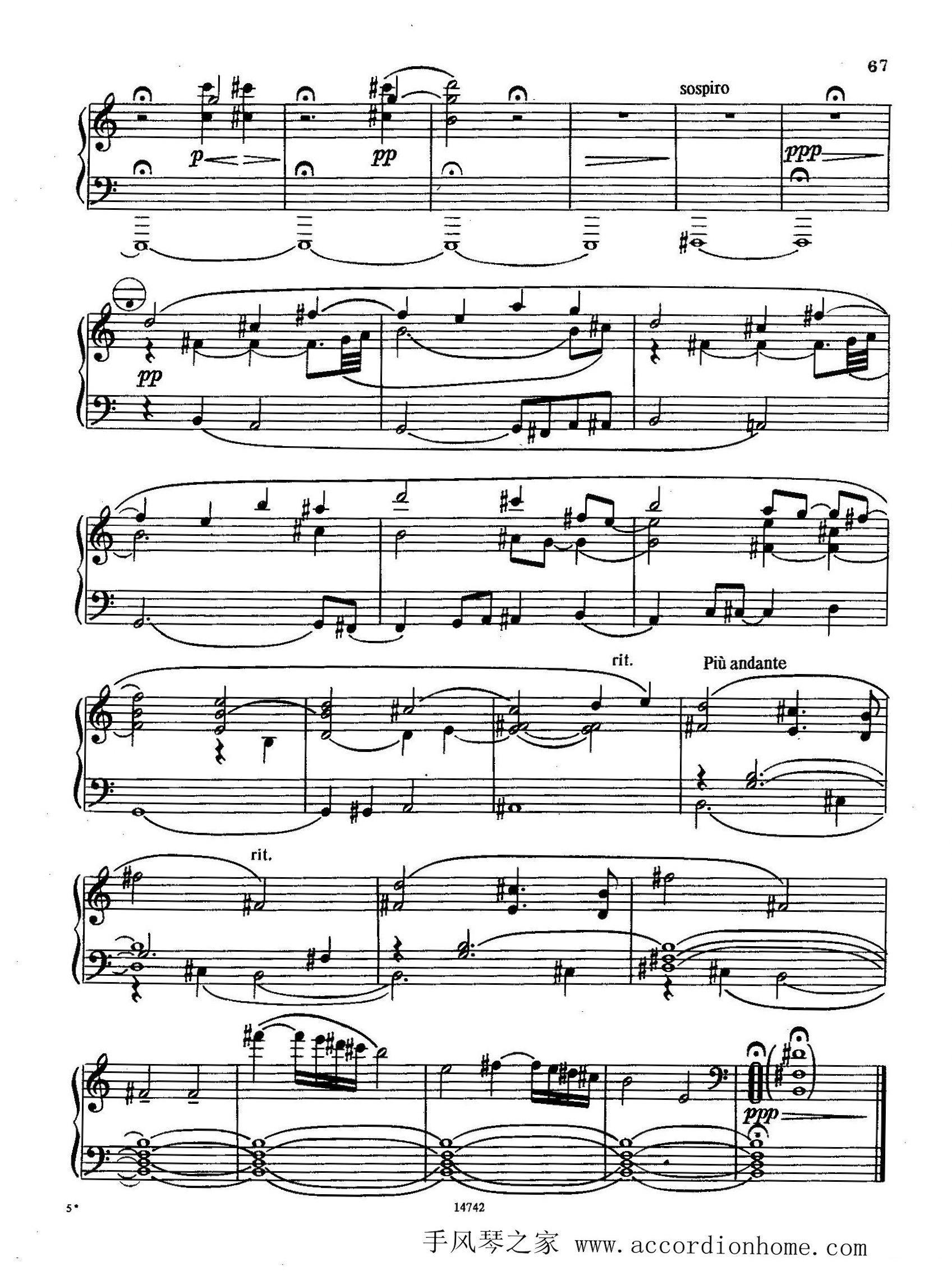 佐罗塔耶夫-六首儿童组曲之六手风琴曲谱（图2）