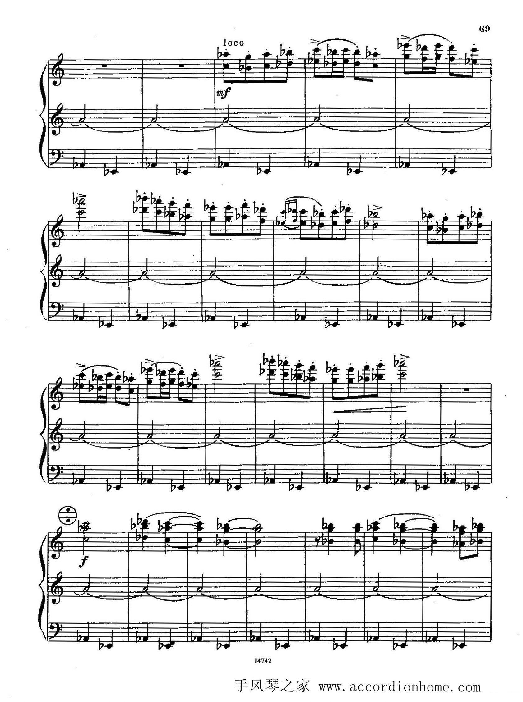 佐罗塔耶夫-六首儿童组曲之六手风琴曲谱（图4）