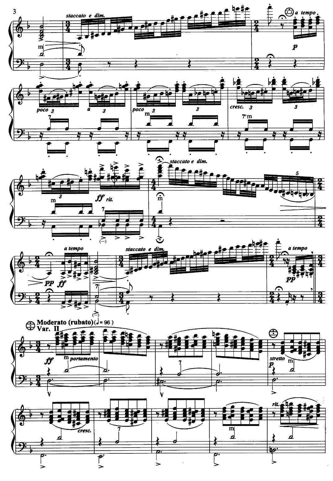 俄罗斯民歌主题变奏曲手风琴曲谱（图3）