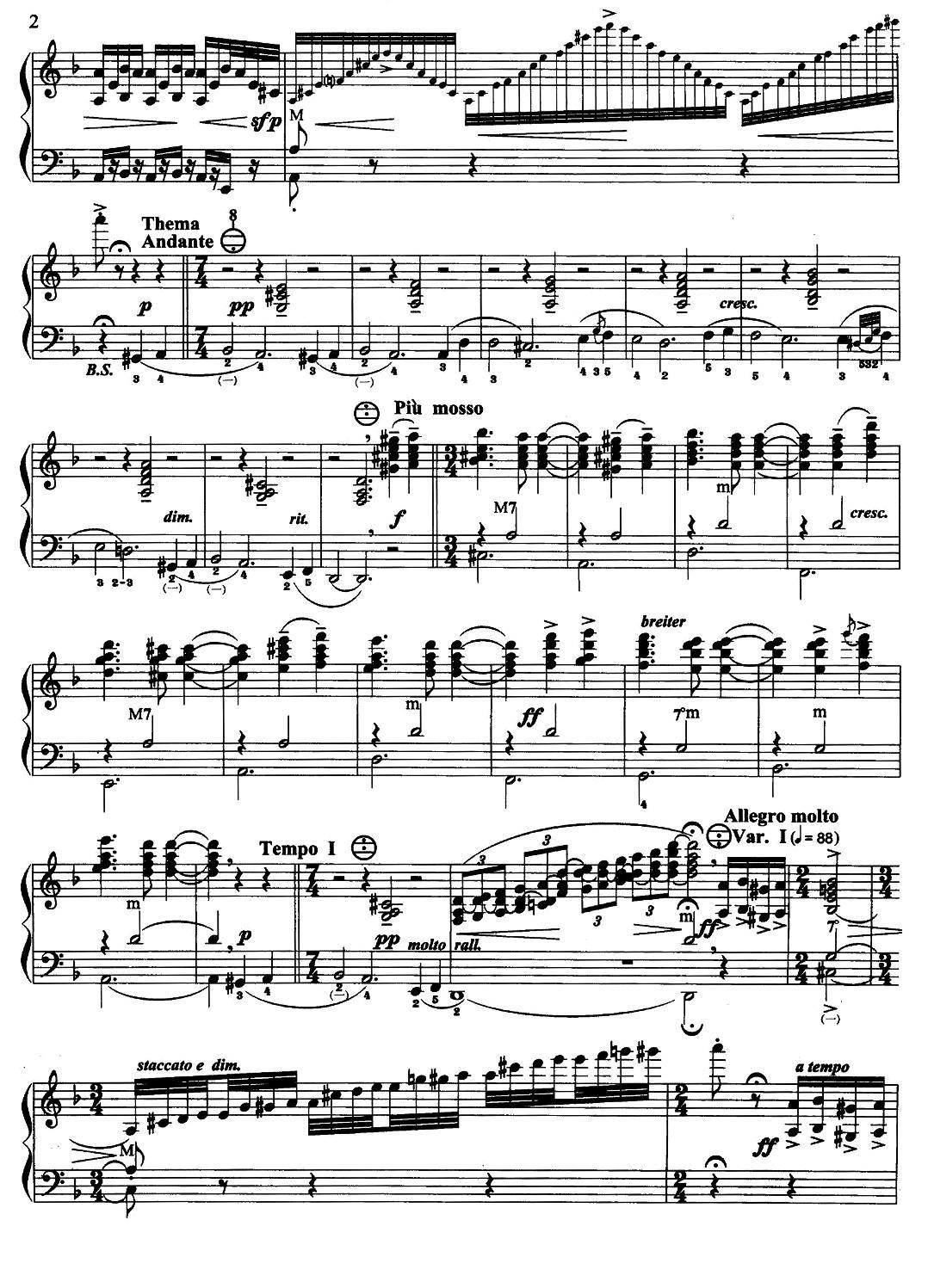 俄罗斯民歌主题变奏曲手风琴曲谱（图2）