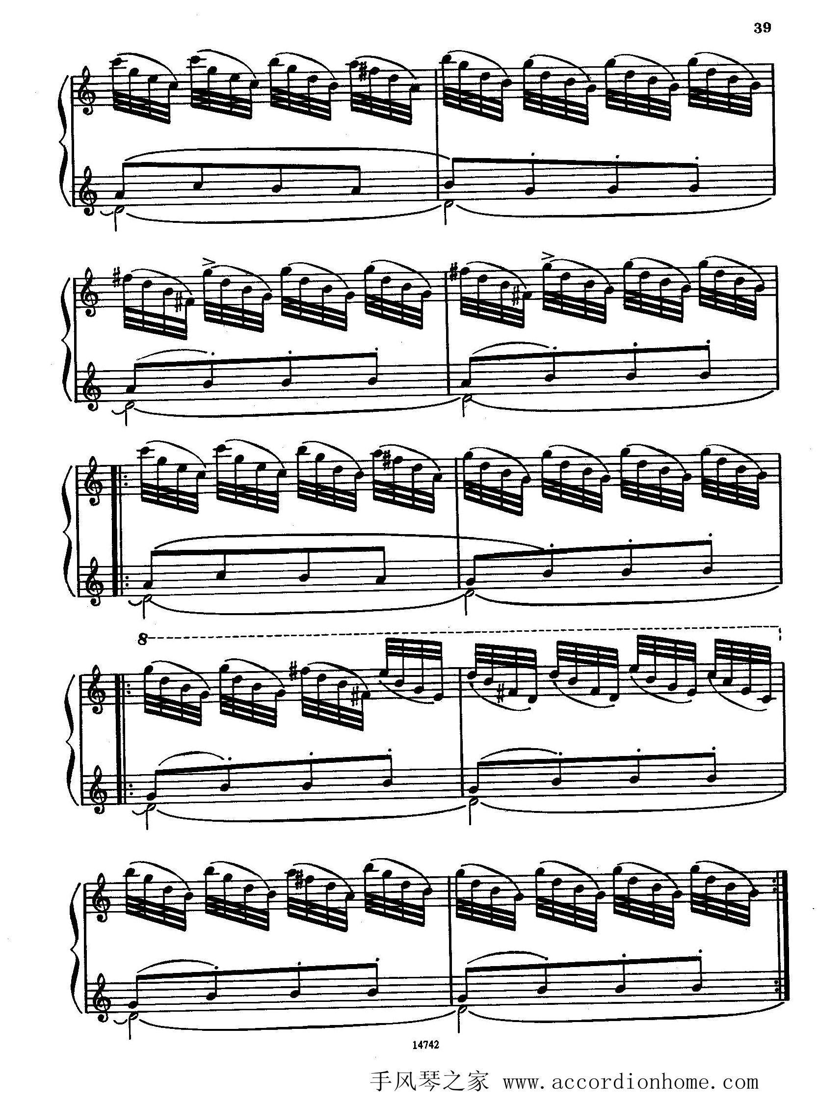 佐罗塔耶夫-六首儿童组曲之三手风琴曲谱（图3）