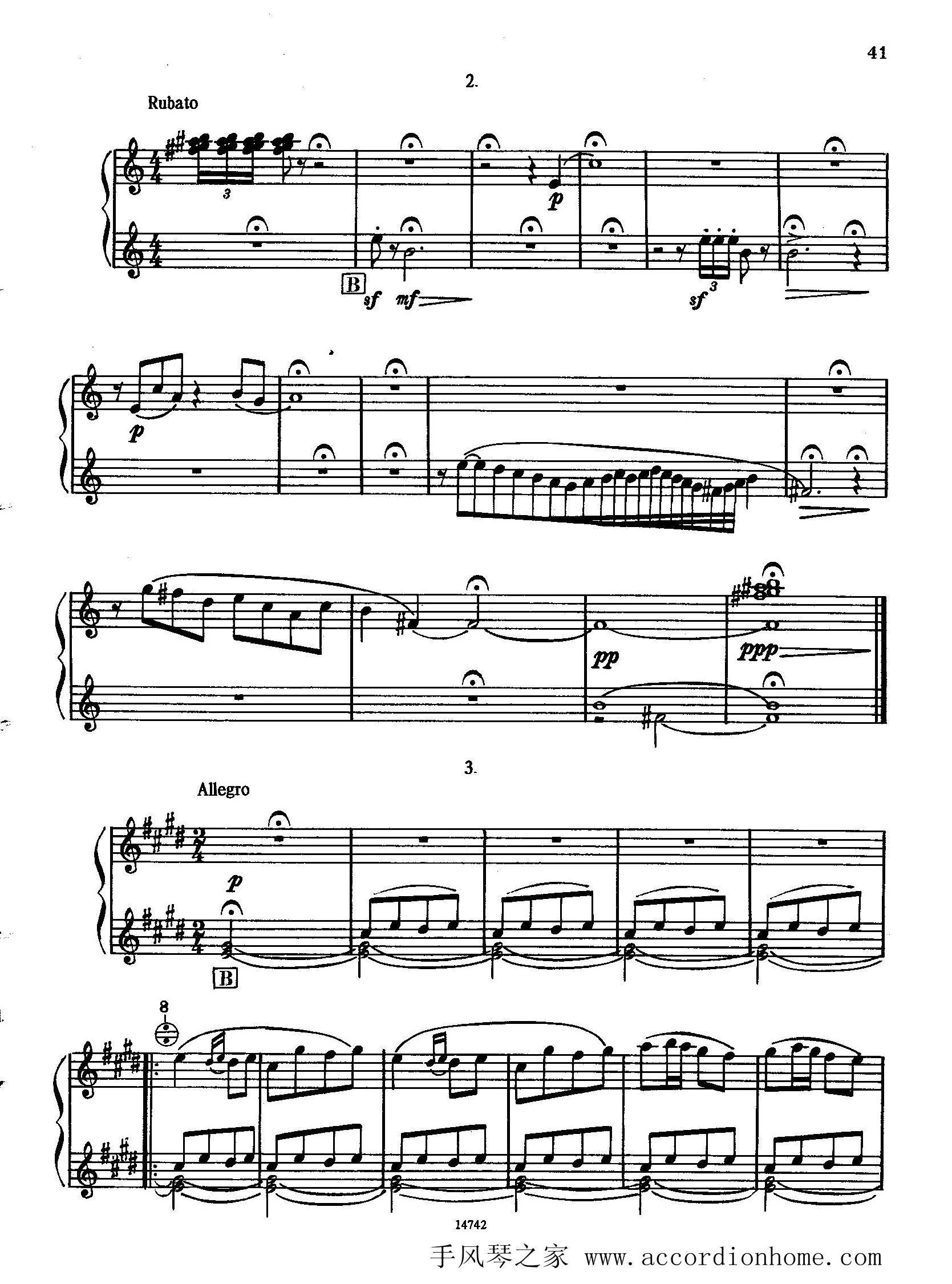 佐罗塔耶夫-六首儿童组曲之三手风琴曲谱（图5）