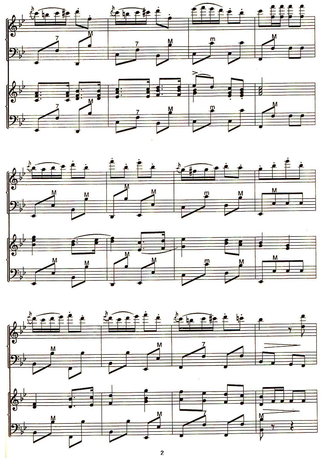 军旗飘扬进行曲（二重奏）手风琴曲谱（图2）
