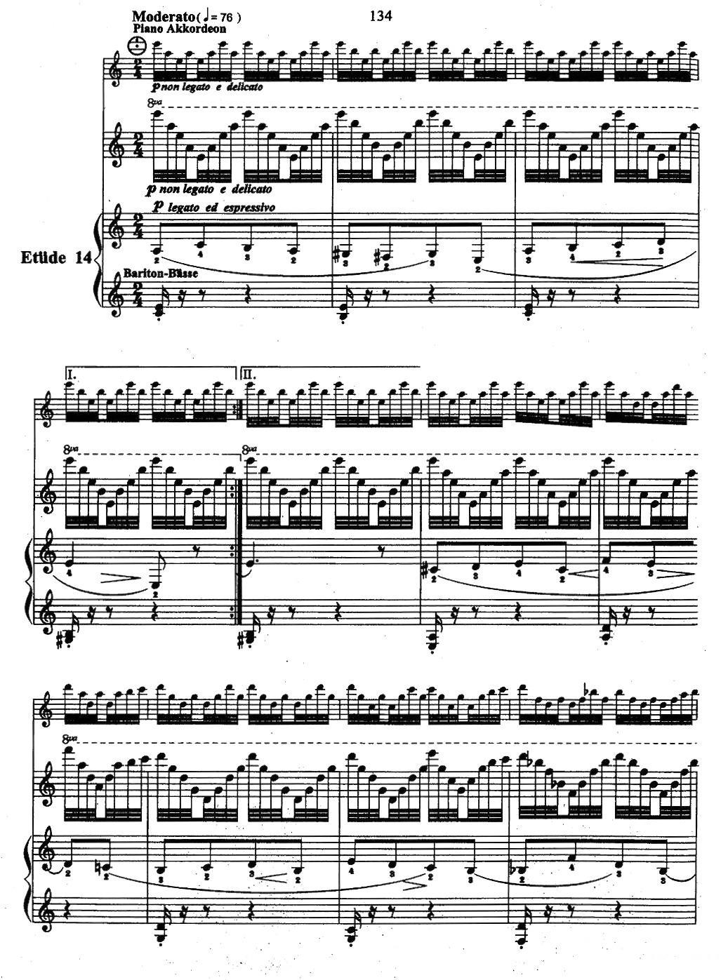 帕格尼尼主题音乐会练习曲（11—15）手风琴曲谱（图6）