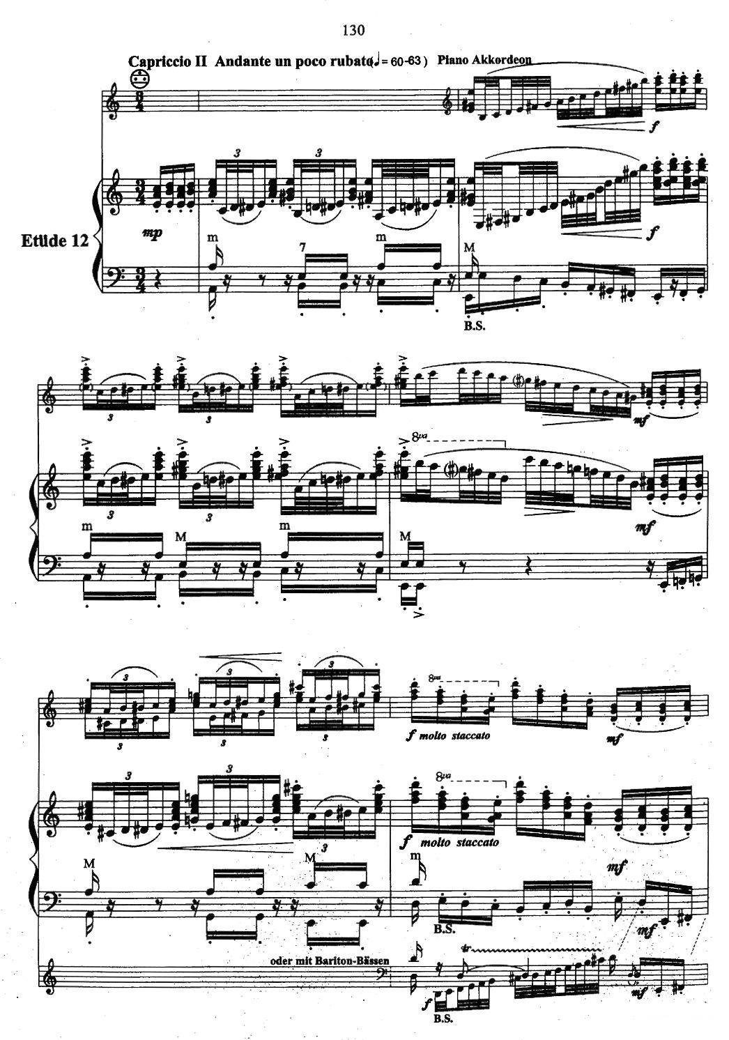 帕格尼尼主题音乐会练习曲（11—15）手风琴曲谱（图2）