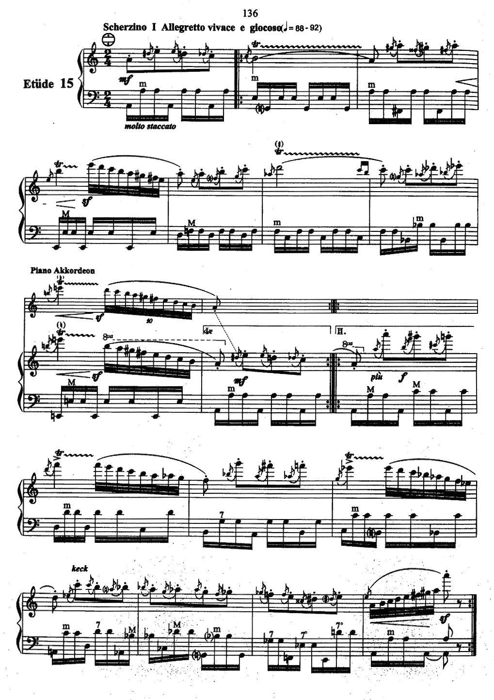 帕格尼尼主题音乐会练习曲（11—15）手风琴曲谱（图8）