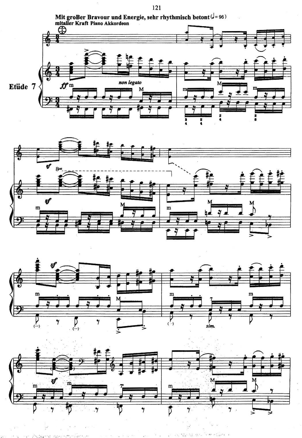 帕格尼尼主题音乐会练习曲（6—10）手风琴曲谱（图2）