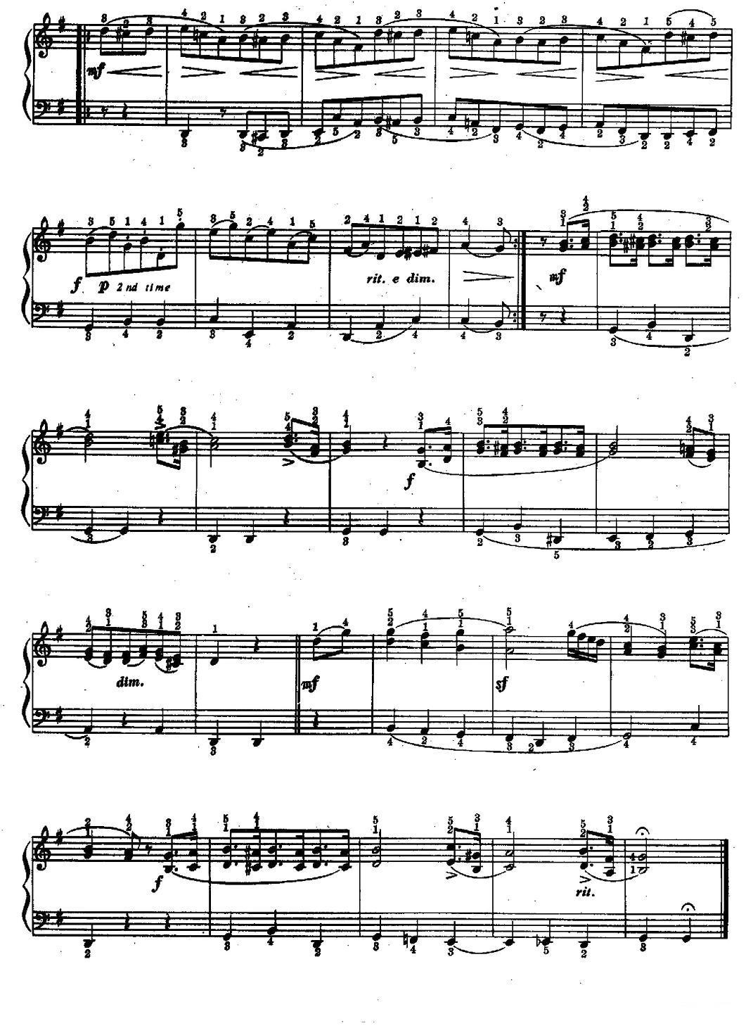 G大调小步舞曲手风琴曲谱（图2）