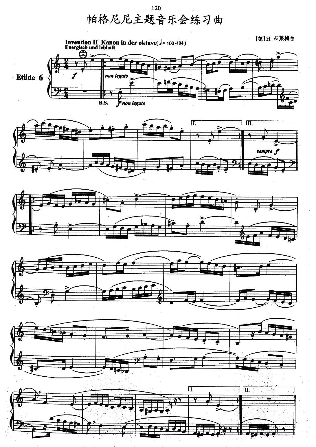 帕格尼尼主题音乐会练习曲（6—10）手风琴曲谱（图1）