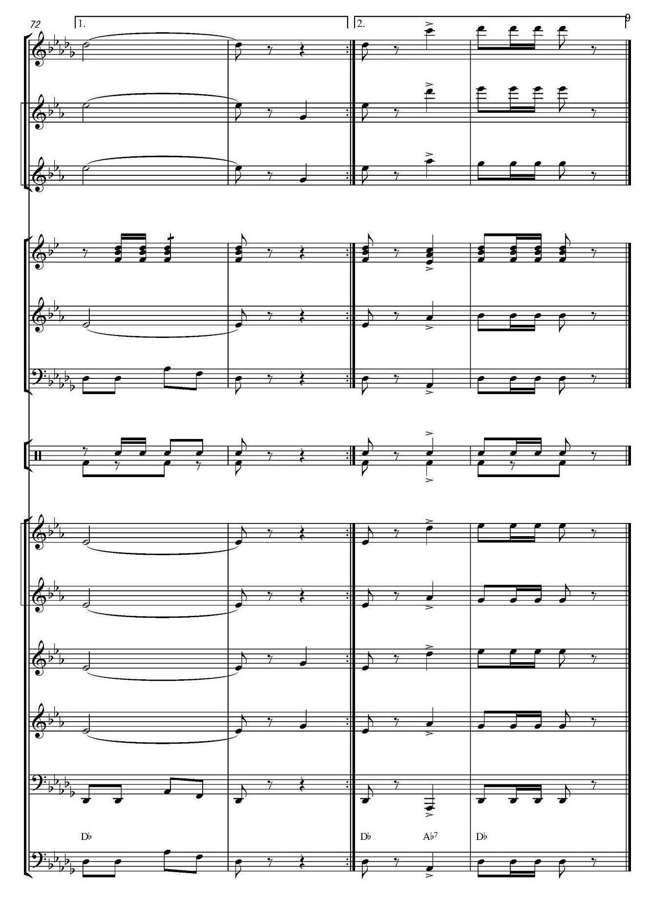 俄罗斯进行曲（marche-834）（合奏、俄罗斯原版谱）手风琴曲谱（图9）