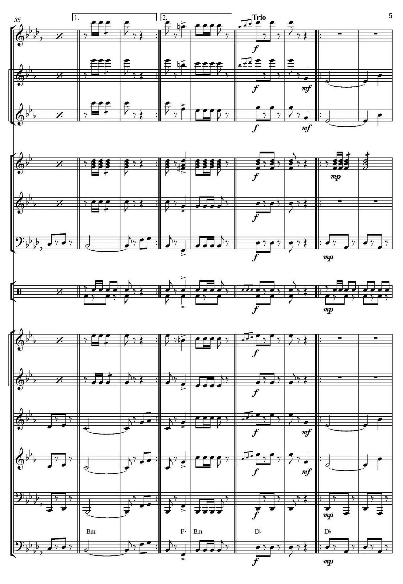 俄罗斯进行曲（marche-834）（合奏、俄罗斯原版谱）手风琴曲谱（图5）