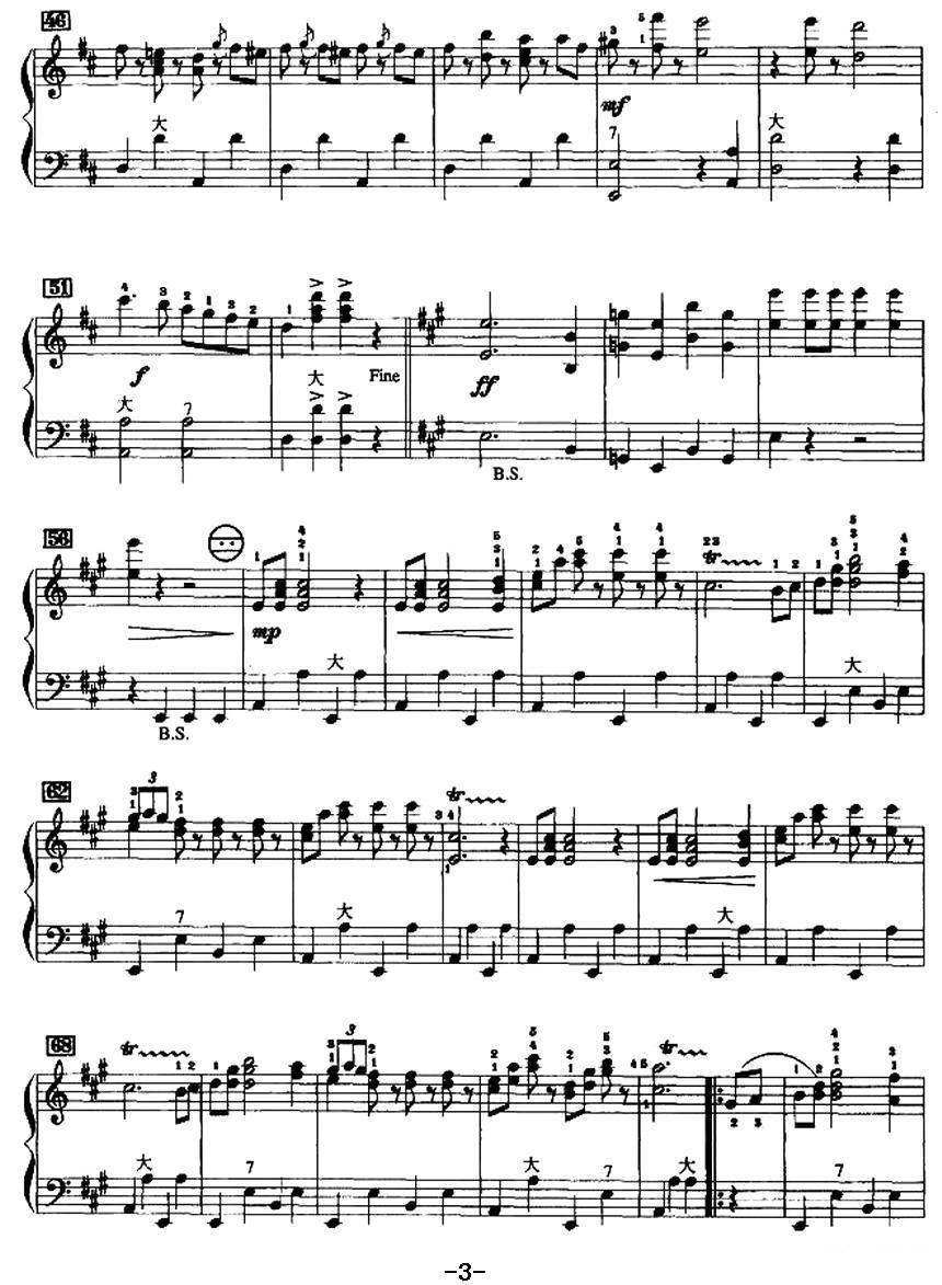 拉德茨基进行曲手风琴曲谱（图3）