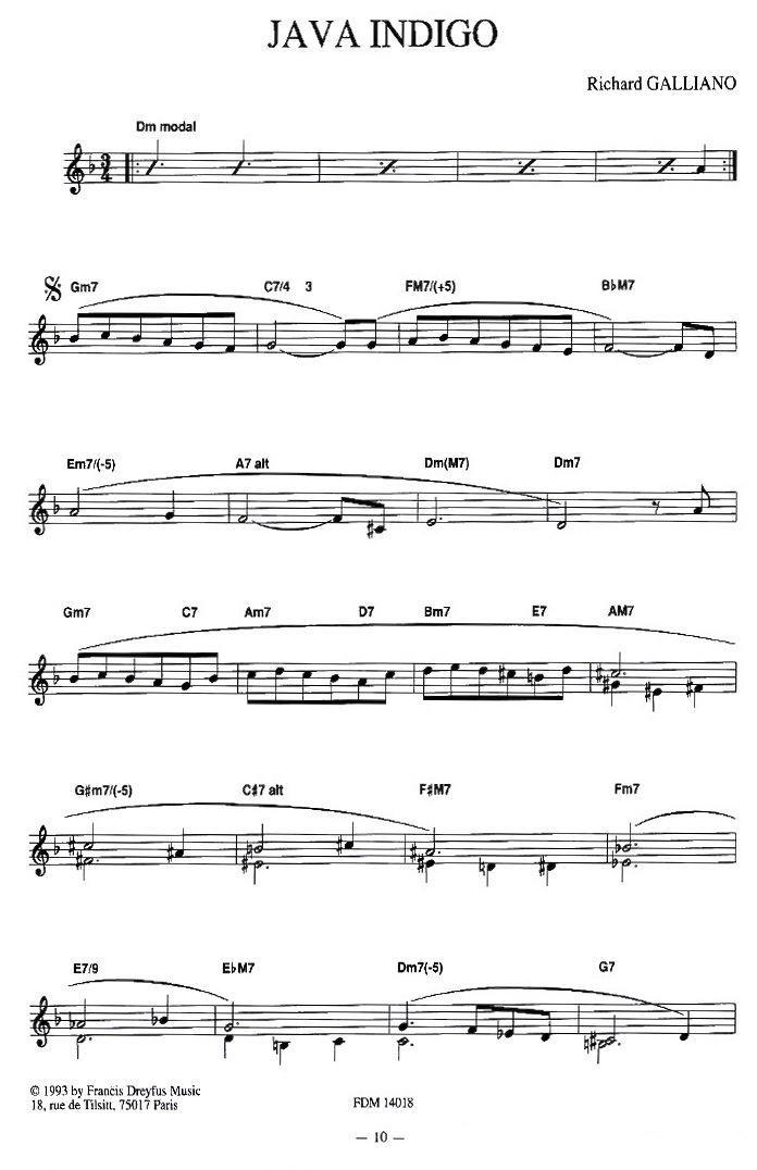 JAVA INDIGO手风琴曲谱（图1）