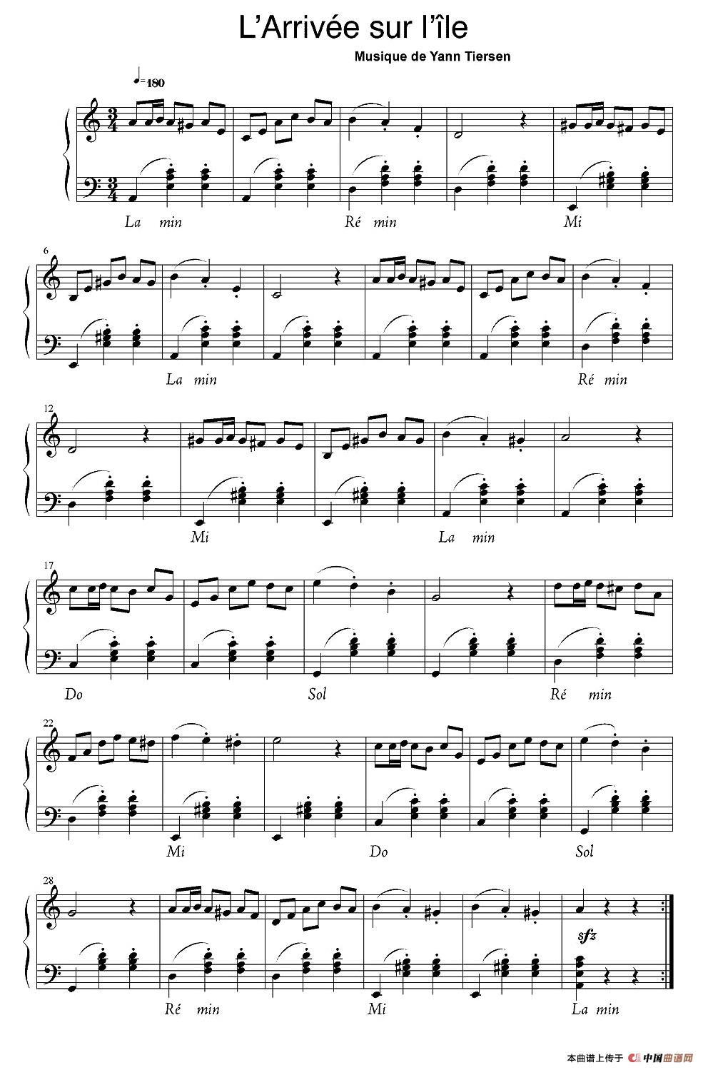  L’Arrivée sur l’ile 手风琴曲谱（图1）