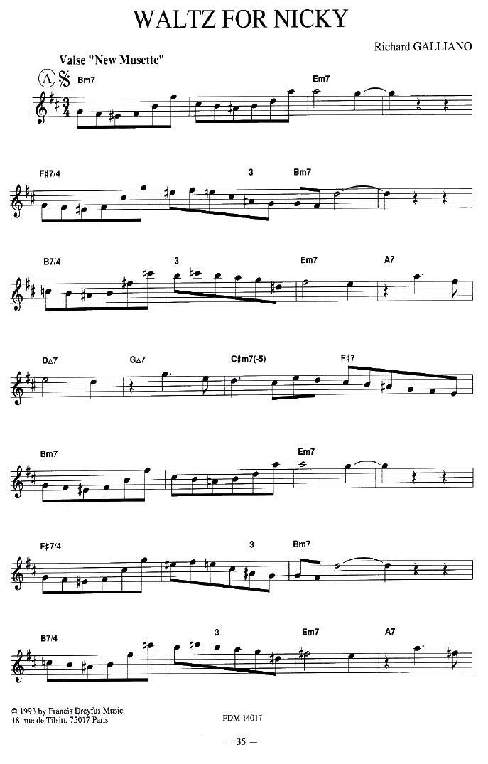 WALTZ FOR NICKY手风琴曲谱（图1）