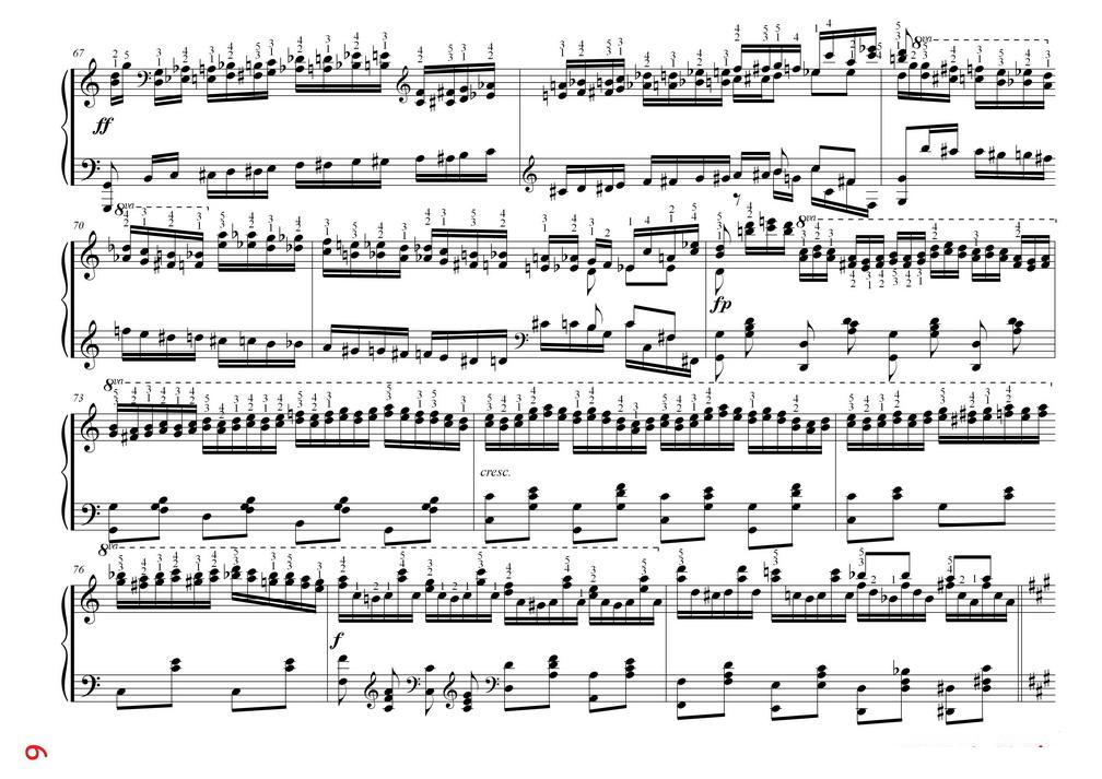 车尔尼大的三度音阶与双音经过句练习 作品245号手风琴曲谱（图6）