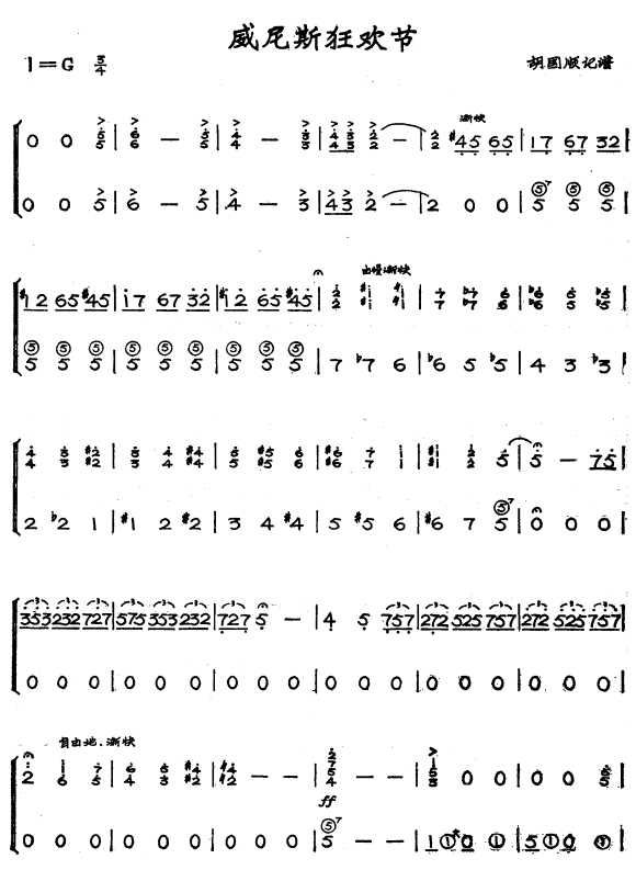 威尼斯狂欢节1手风琴曲谱（图1）