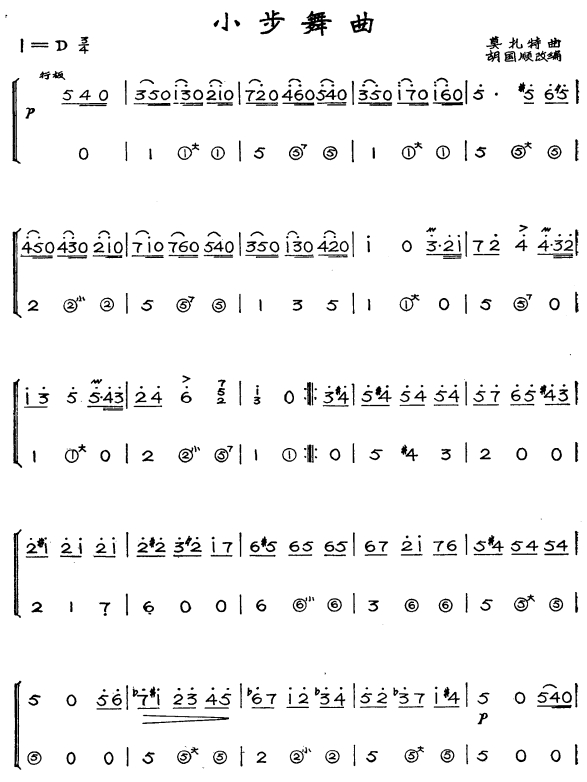 小步舞曲1手风琴曲谱（图1）
