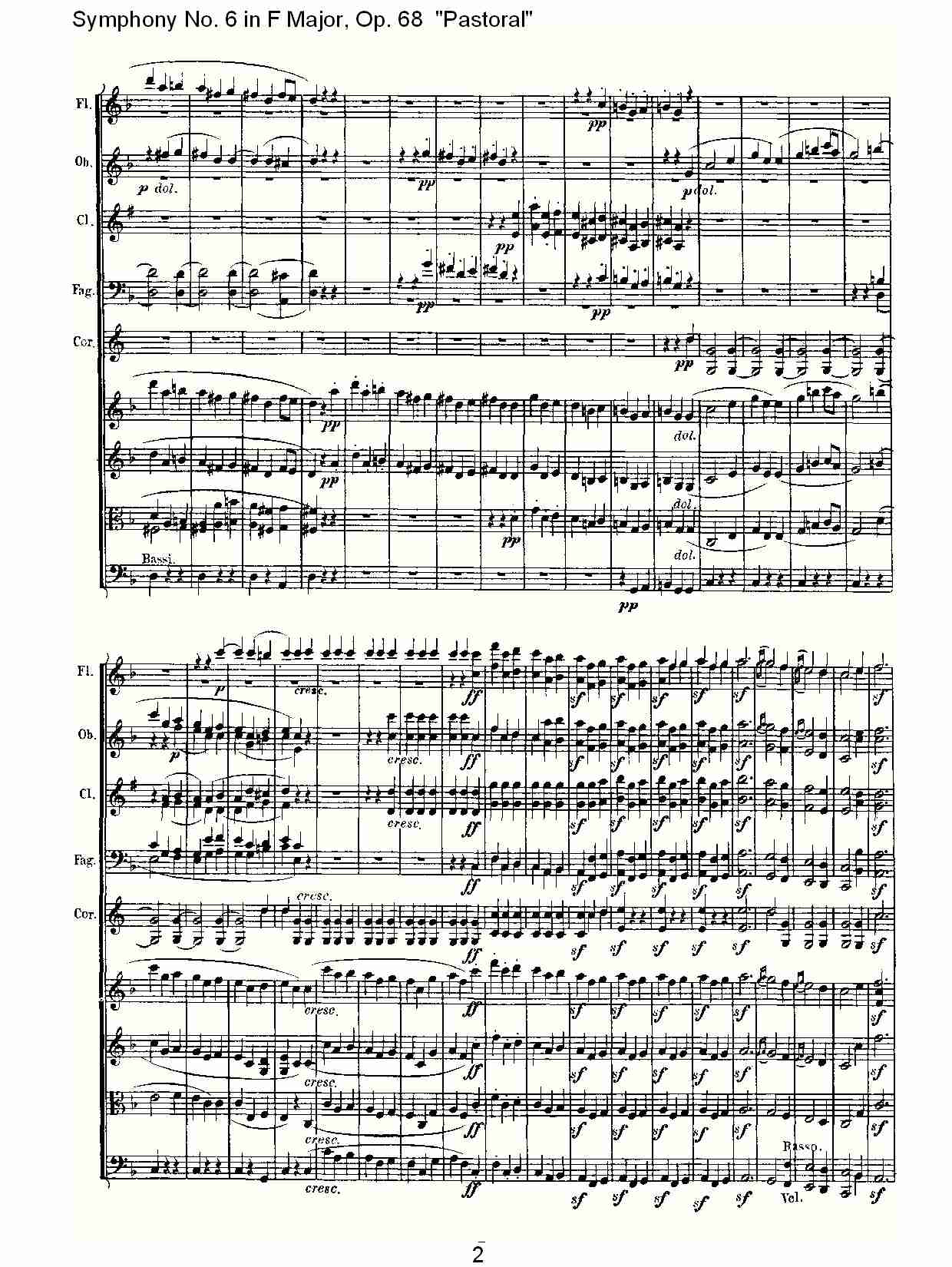 F大调第六交响曲 Op.68 “田园” 第三乐章总谱（图2）