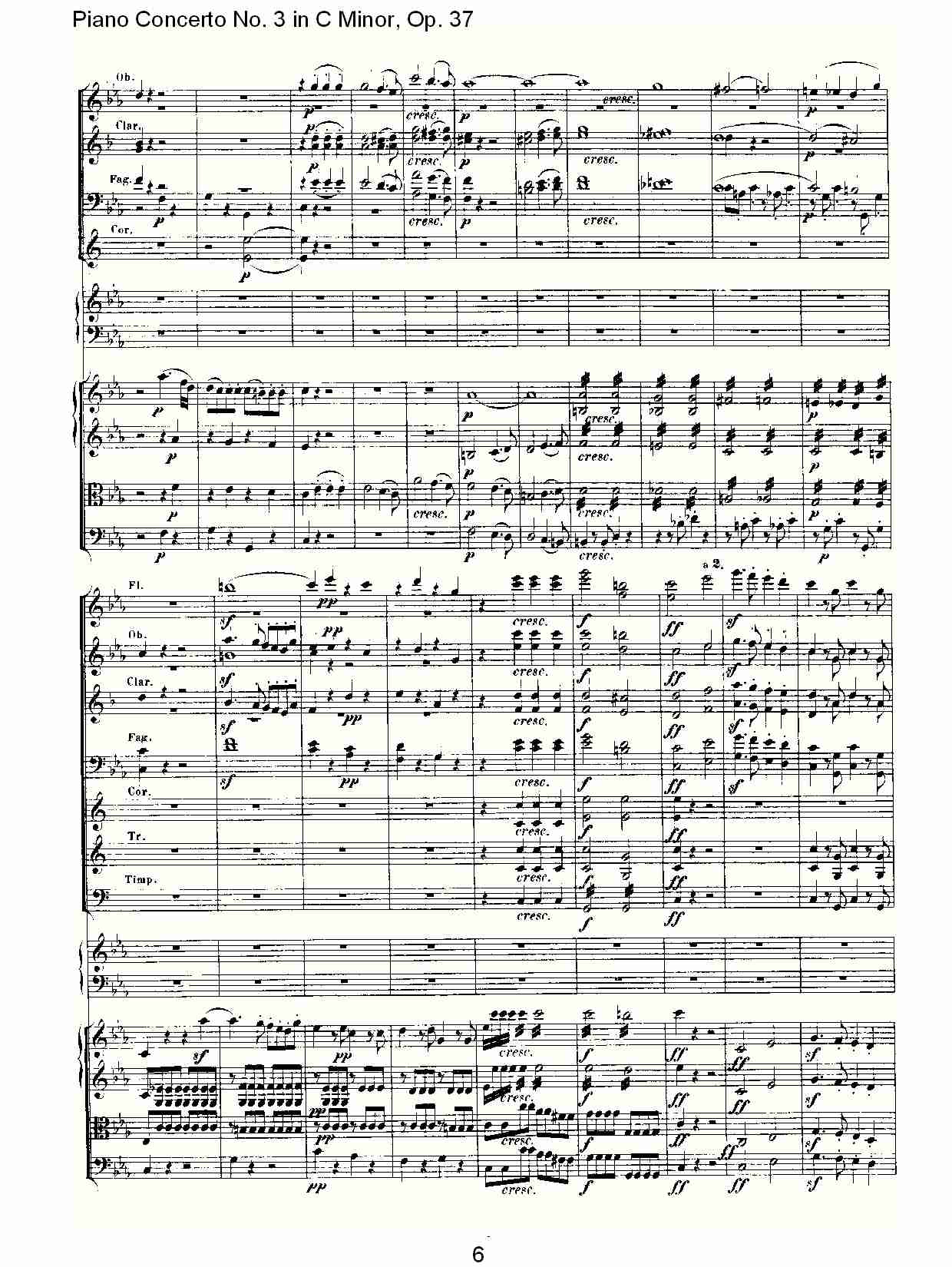 Ｃ大调钢琴第三协奏曲 Op.37　第一乐章（一）总谱（图6）