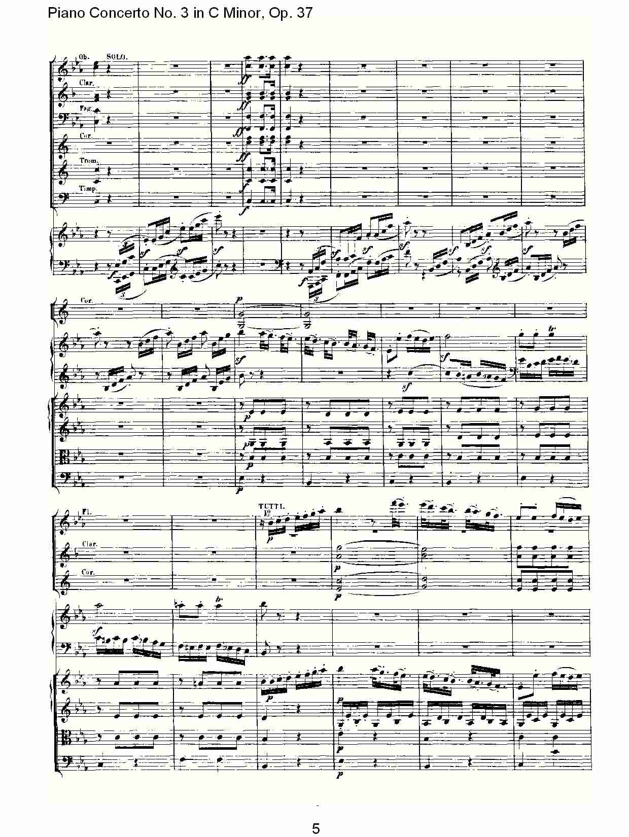 Ｃ大调钢琴第三协奏曲 Op.37 第三乐章（一）总谱（图5）