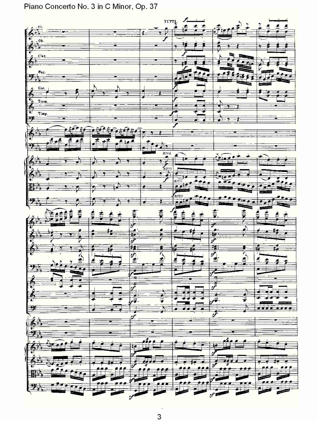 Ｃ大调钢琴第三协奏曲 Op.37 第三乐章（一）总谱（图3）