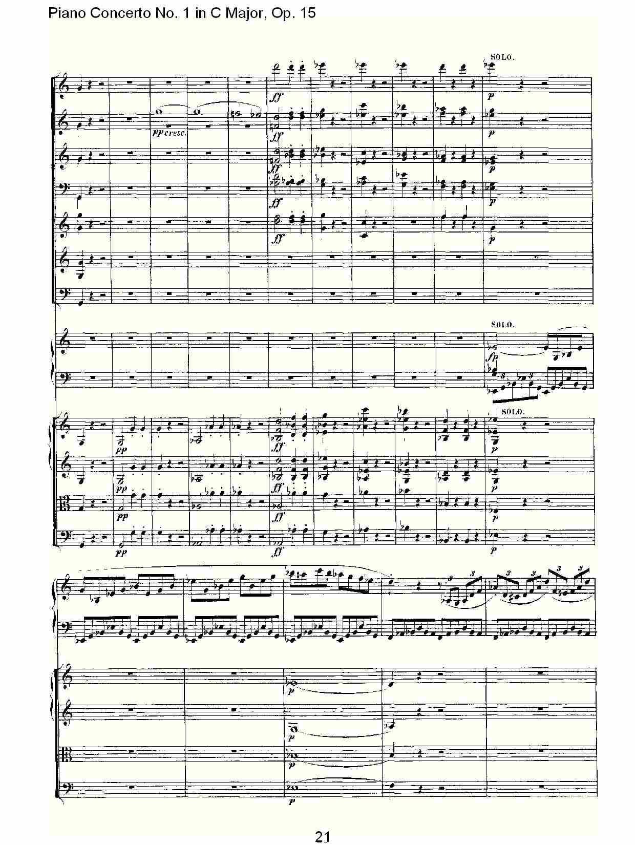 C大调钢琴第一协奏曲 Op.15　第一乐章（三）总谱（图1）