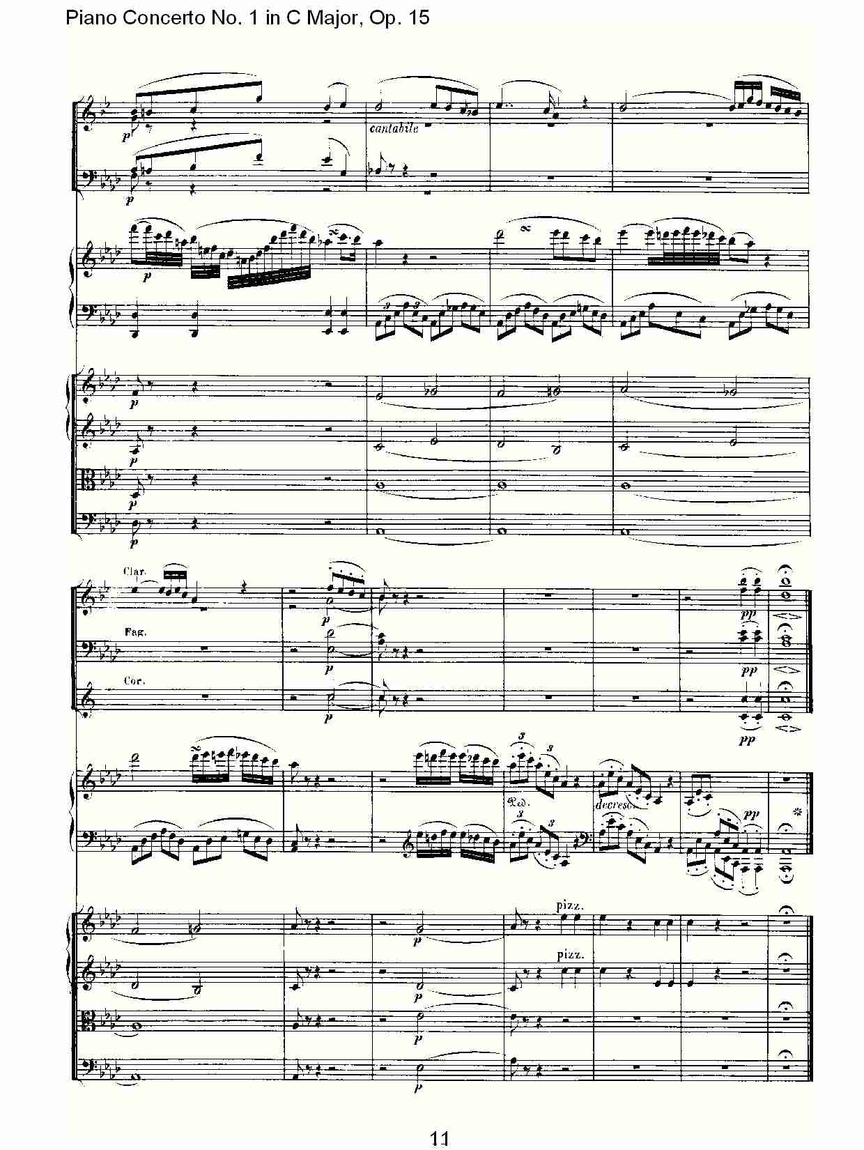 C大调钢琴第一协奏曲 Op.15　第二乐章总谱（图11）