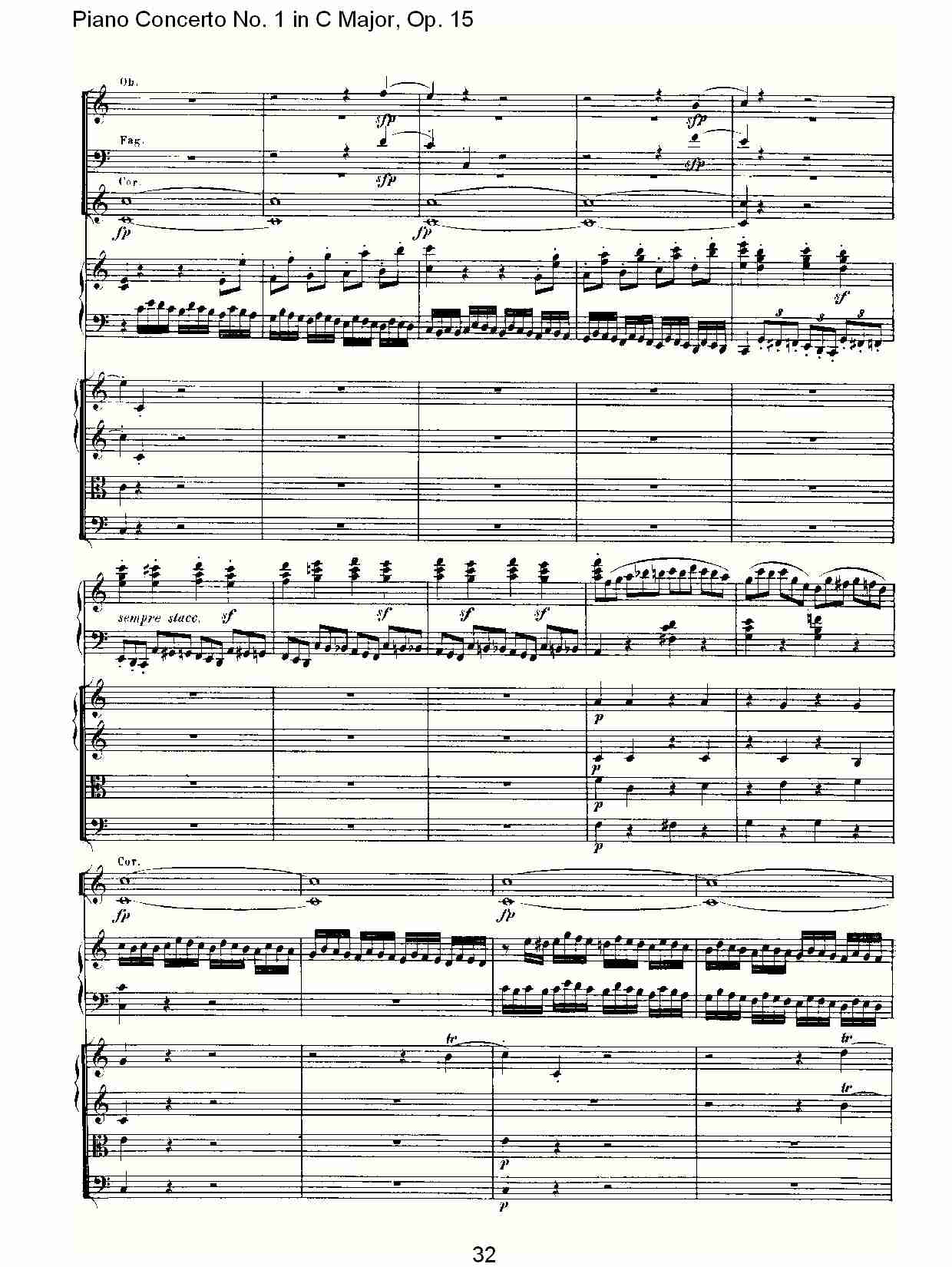 C大调钢琴第一协奏曲 Op.15　第一乐章（四）总谱（图2）