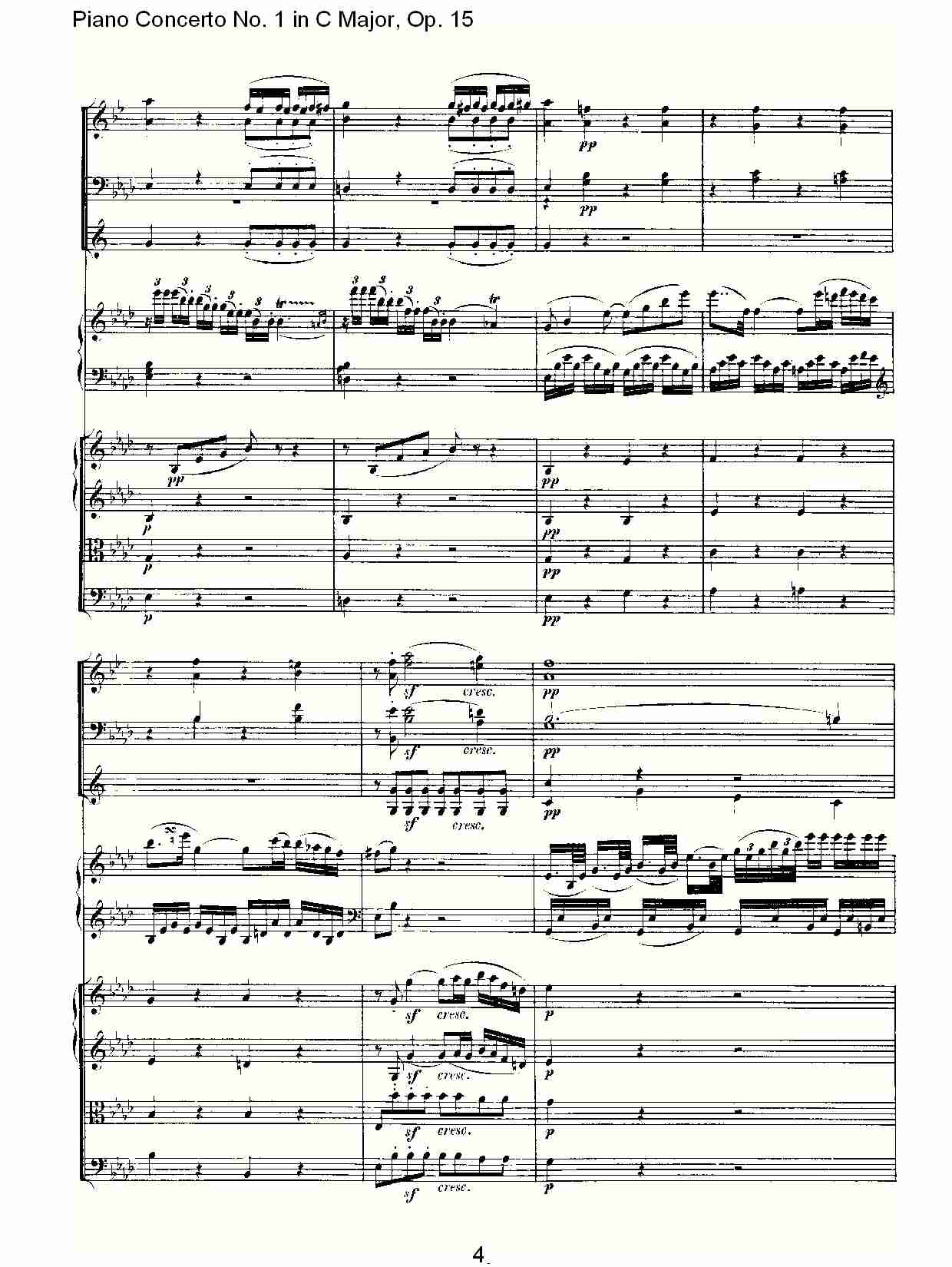 C大调钢琴第一协奏曲 Op.15　第二乐章总谱（图4）