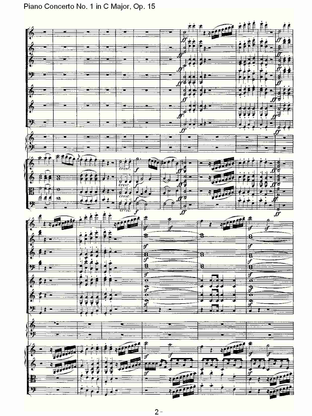 C大调钢琴第一协奏曲 Op.15　第一乐章（一）总谱（图2）