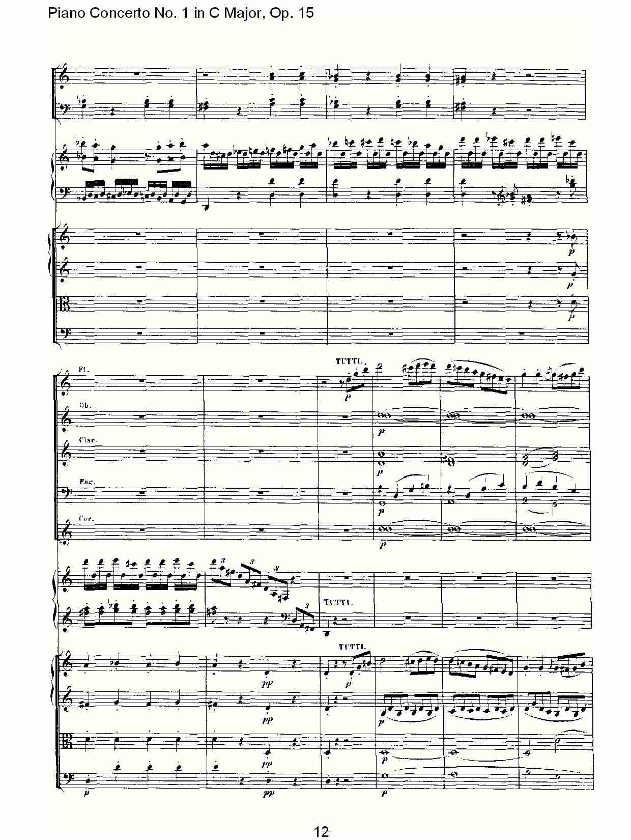 C大调钢琴第一协奏曲 Op.15　第一乐章（二）总谱（图2）