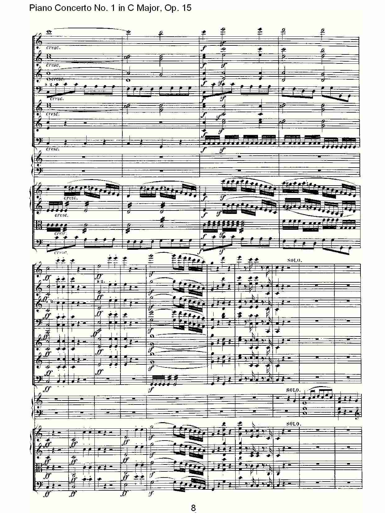 C大调钢琴第一协奏曲 Op.15　第一乐章（一）总谱（图8）