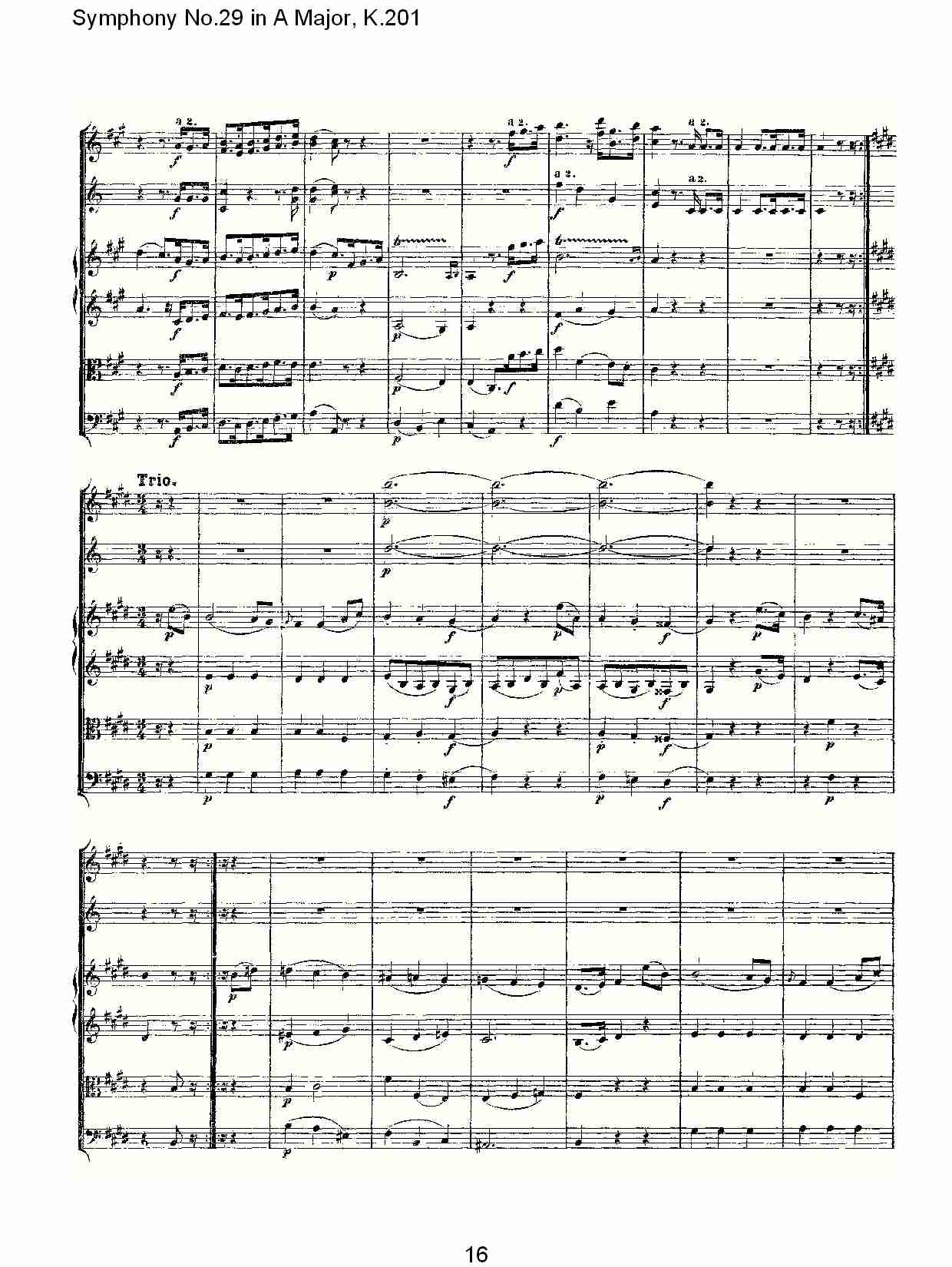 (A大调第二十九交响曲K.201)（四）总谱（图1）
