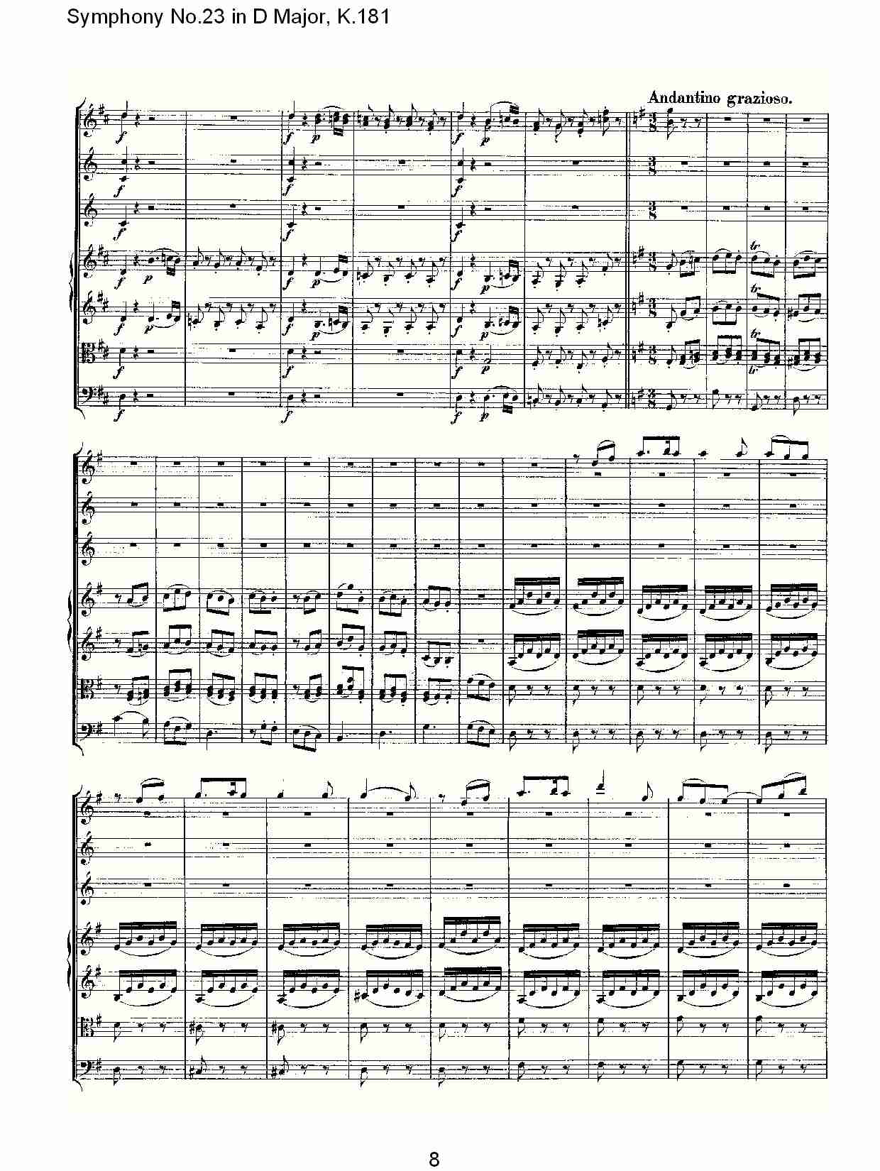 (D大调第二十三交响曲K.181)（一）总谱（图8）