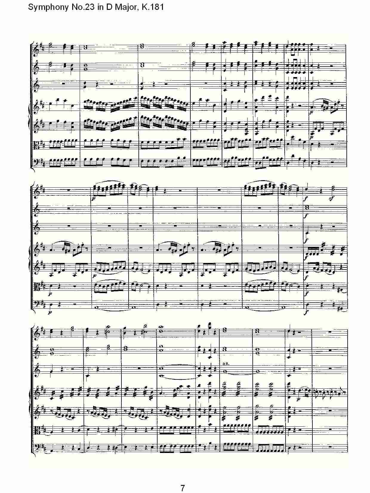 (D大调第二十三交响曲K.181)（一）总谱（图7）