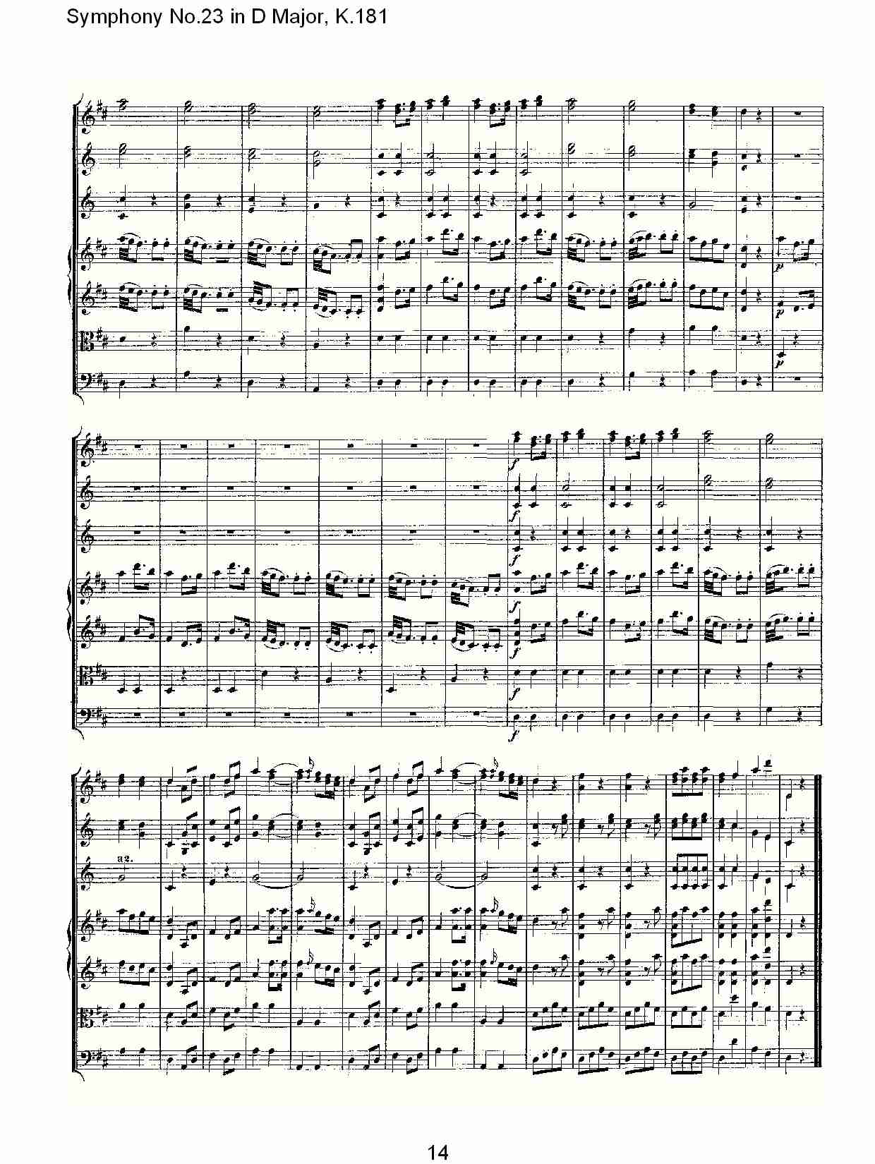 (D大调第二十三交响曲K.181)（二）总谱（图4）