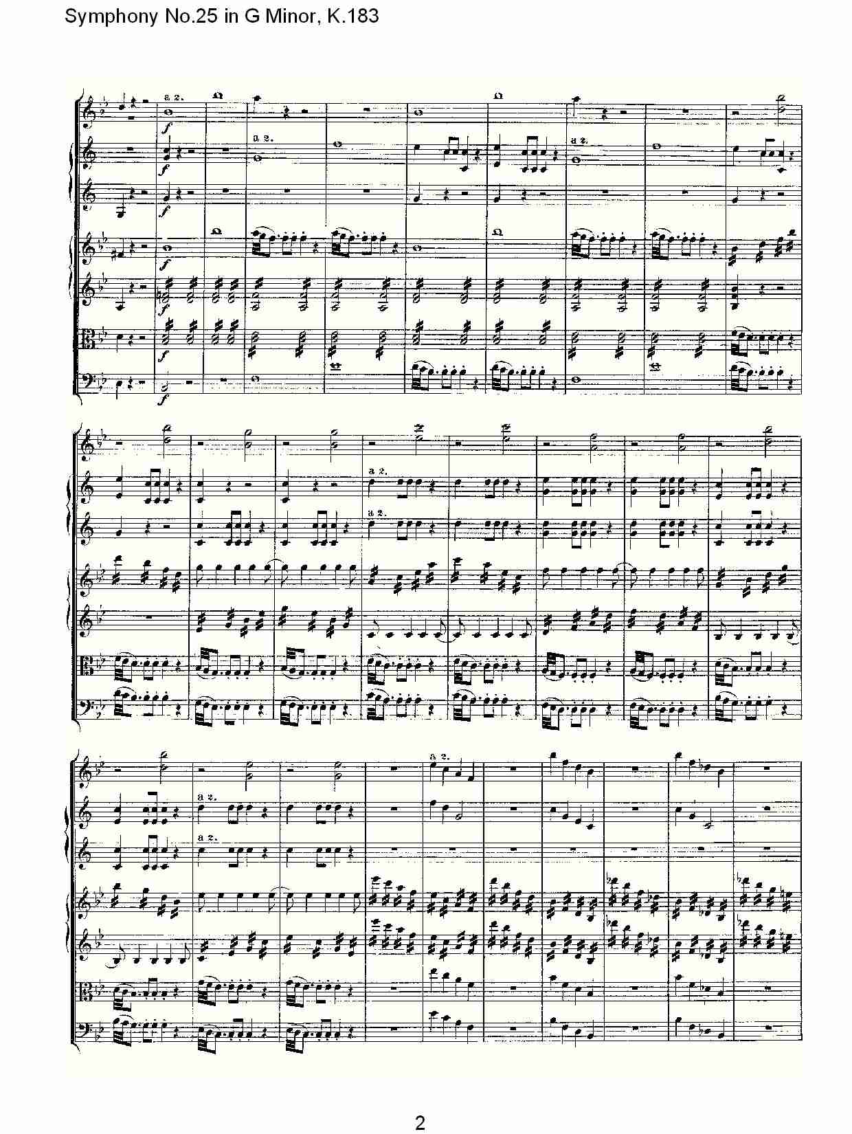 (G小调第二十五交响曲K.183)（一）总谱（图2）