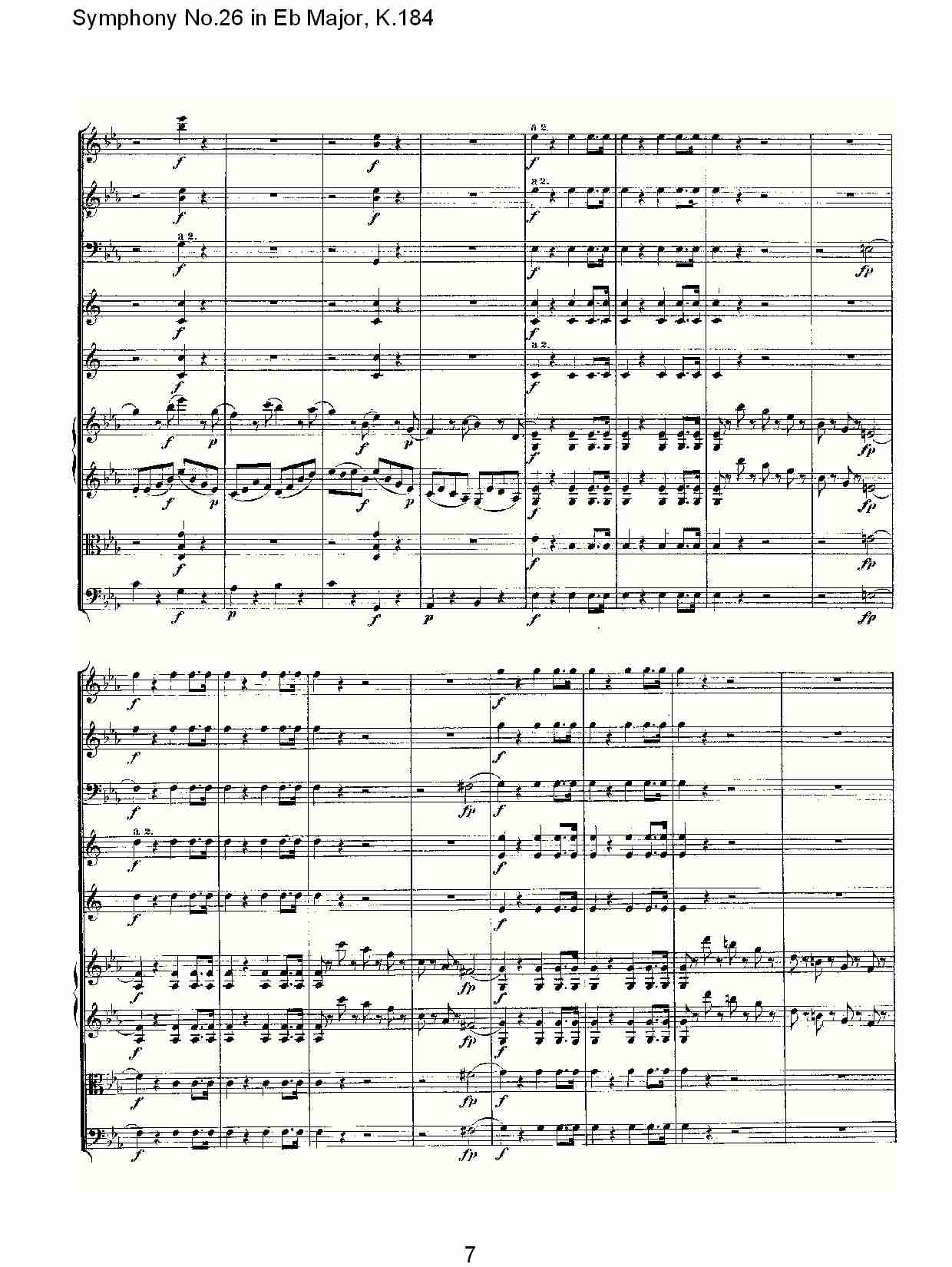 (Eb大调第二十六交响曲K.184)（一）总谱（图7）