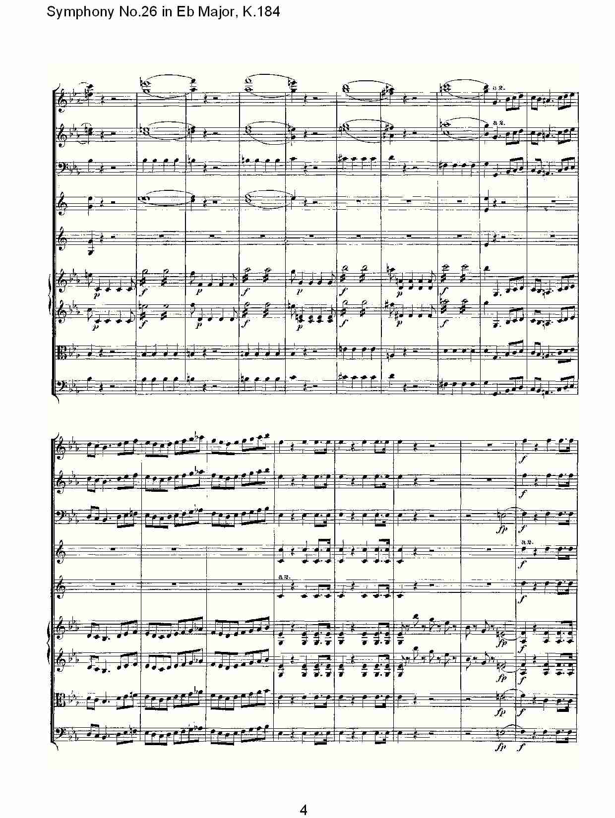 (Eb大调第二十六交响曲K.184)（一）总谱（图4）