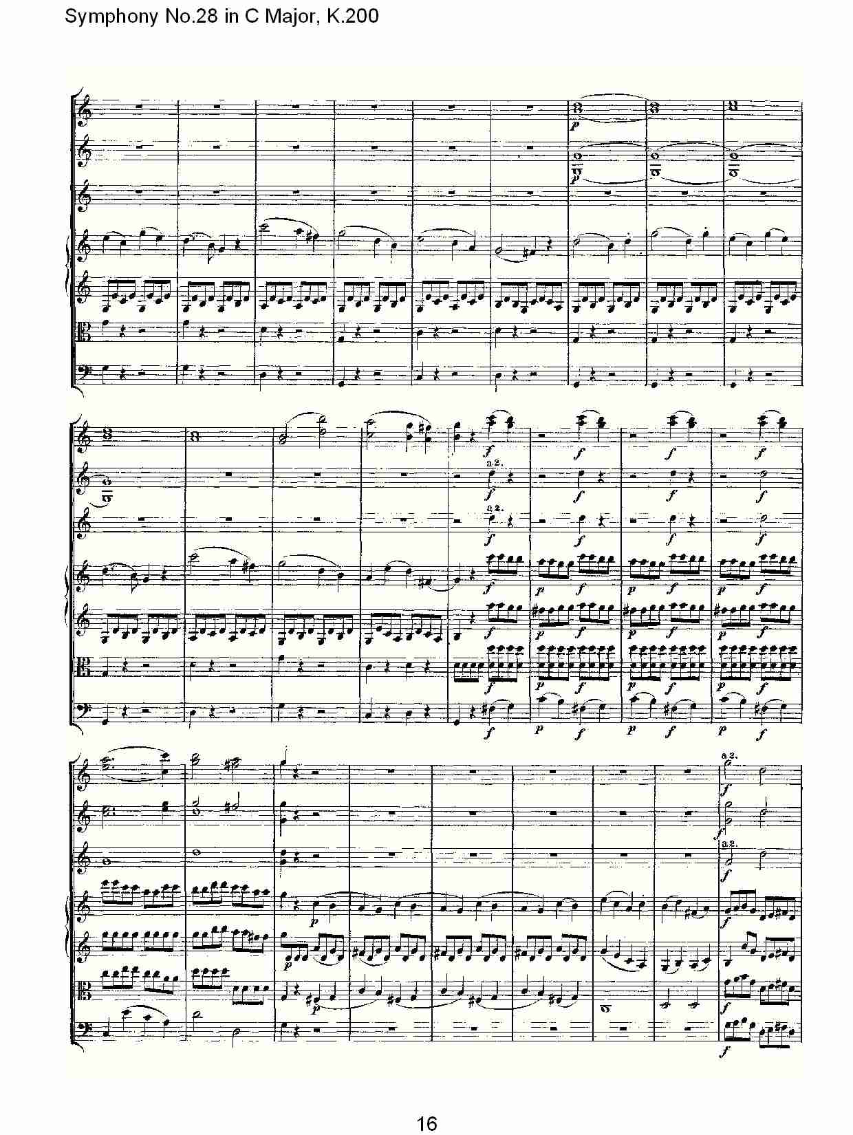 C大调第二十八交响曲K.200（四）总谱（图1）