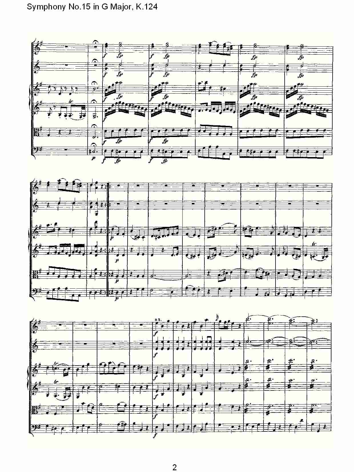 (G大调第十五交响曲K.124)（一）总谱（图2）