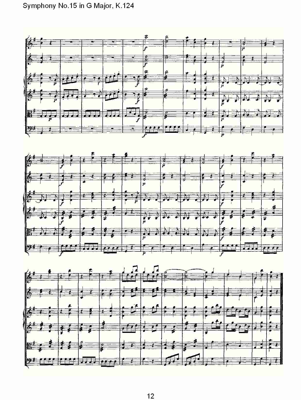 (G大调第十五交响曲K.124)（二）总谱（图3）