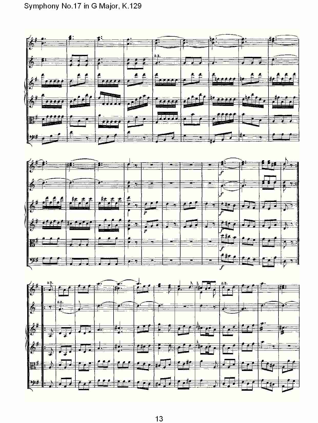 (G大调第十七交响曲K.129)（二）总谱（图3）