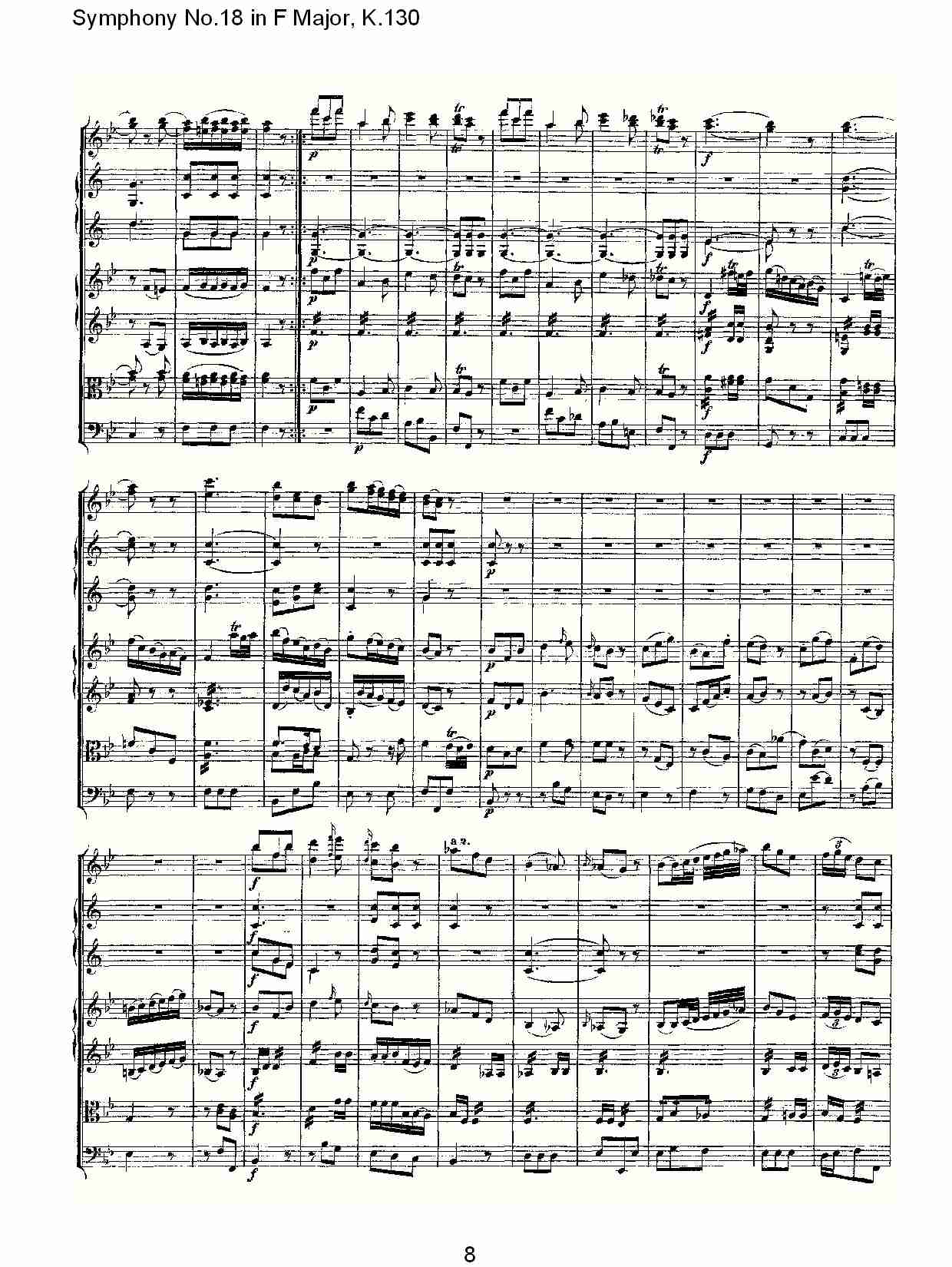F大调第十八交响曲K.130（一）总谱（图8）