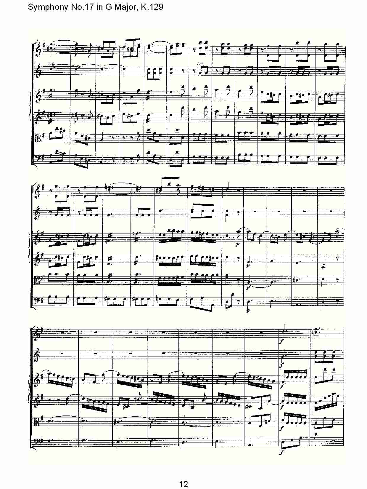 (G大调第十七交响曲K.129)（二）总谱（图2）