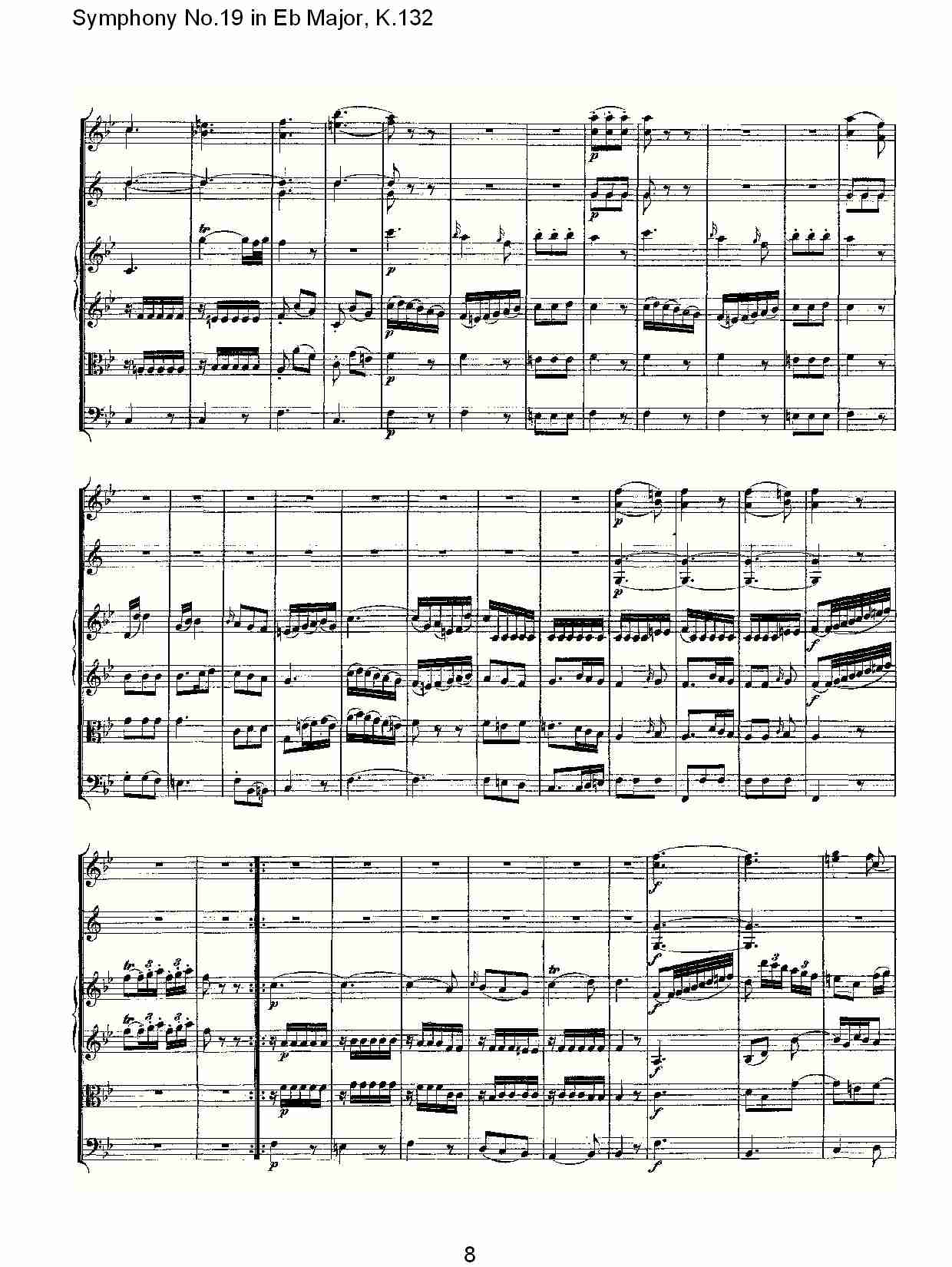 (Eb大调第十九交响曲K.132)（一）总谱（图8）