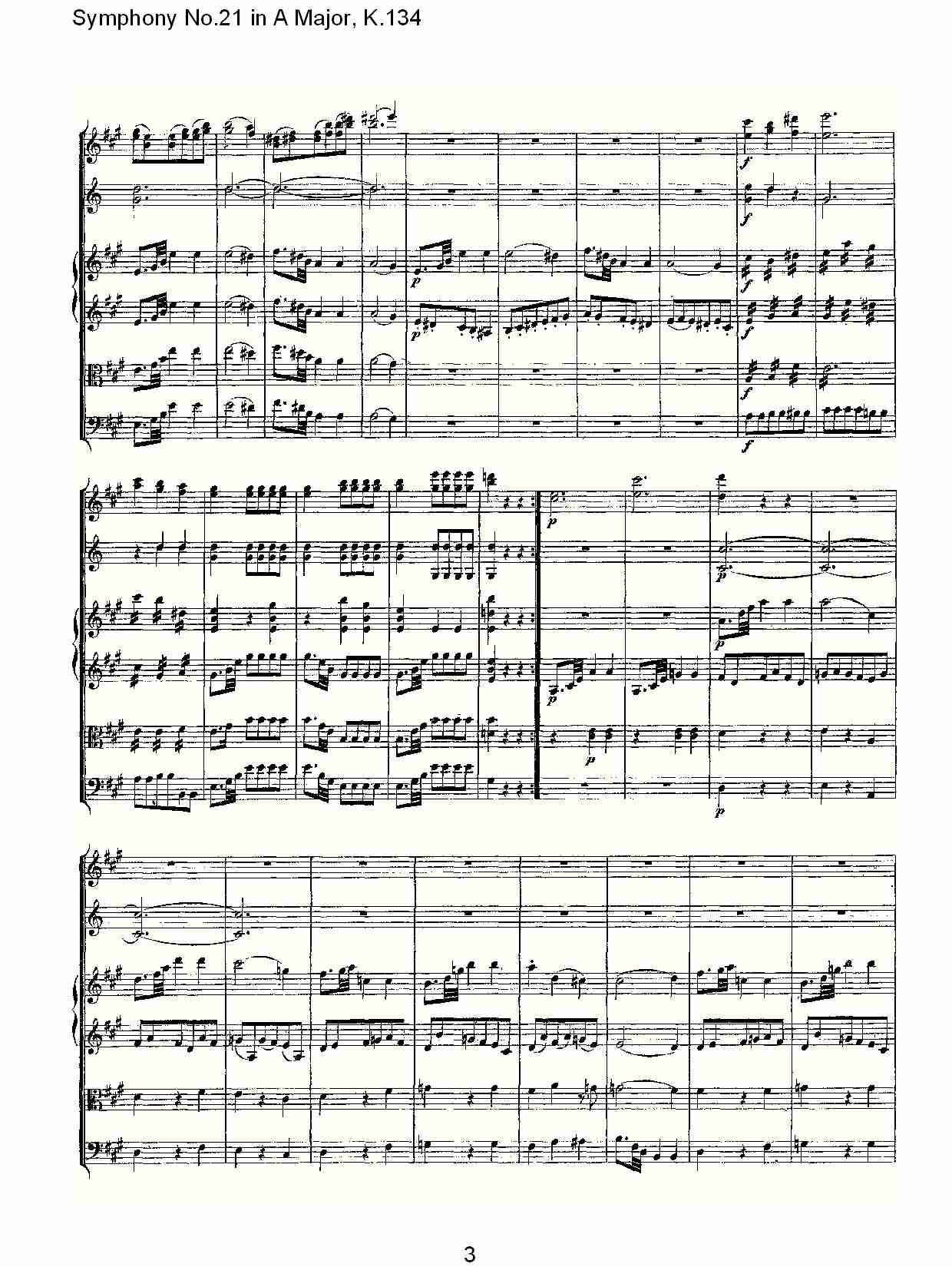 A大调第二十一交响曲K.134（一）总谱（图4）