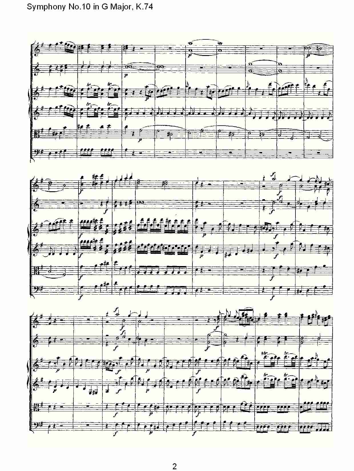 G大调第十交响曲K.74总谱（图2）